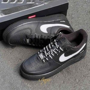 Supreme x Nikkee air force 1 low black white Sale