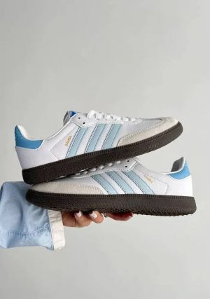 Adiddasamba White Sky Blue Men Leather Quality FIX