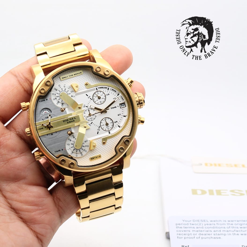 Gold White Multi Chronograph Watch