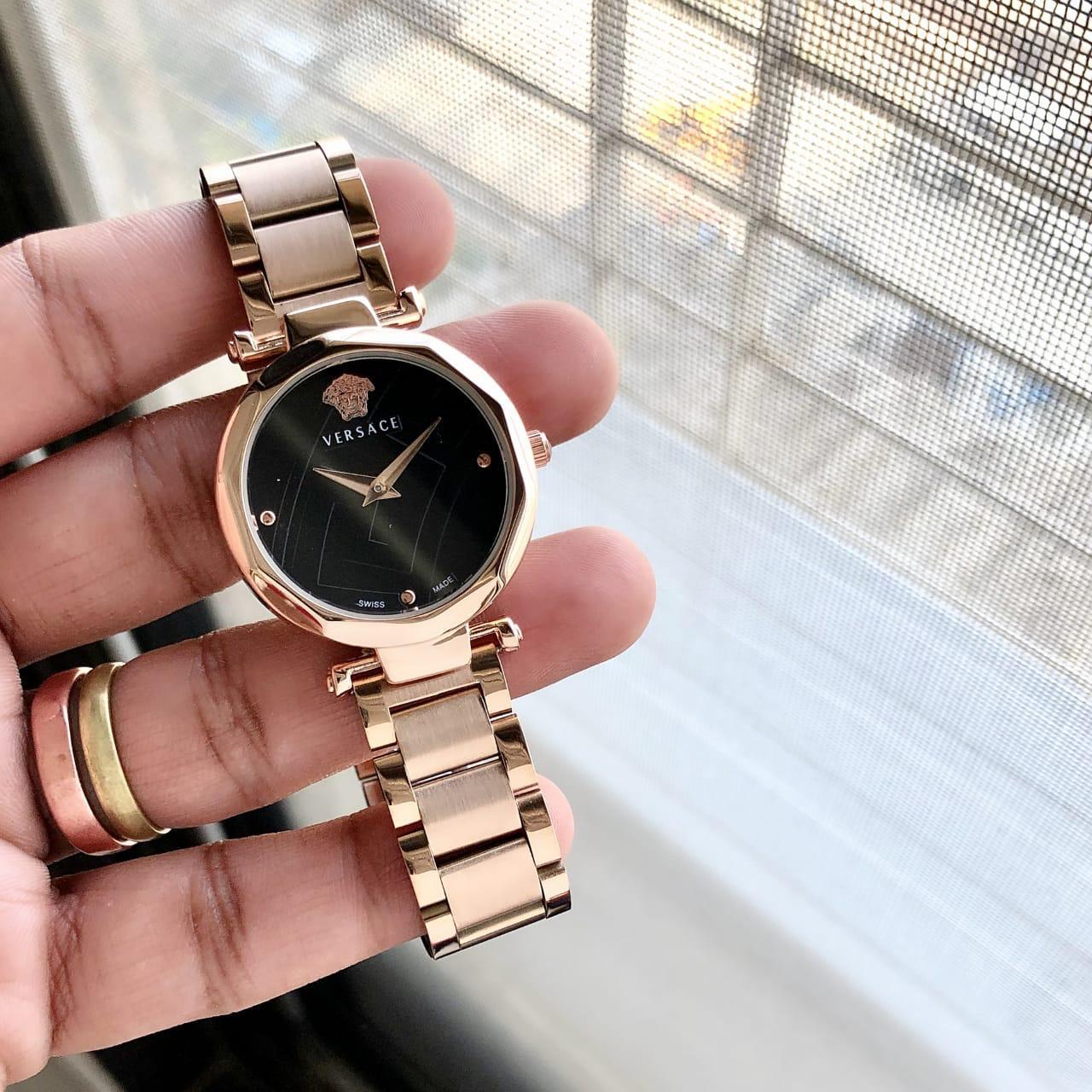 Rose Gold Black Watch