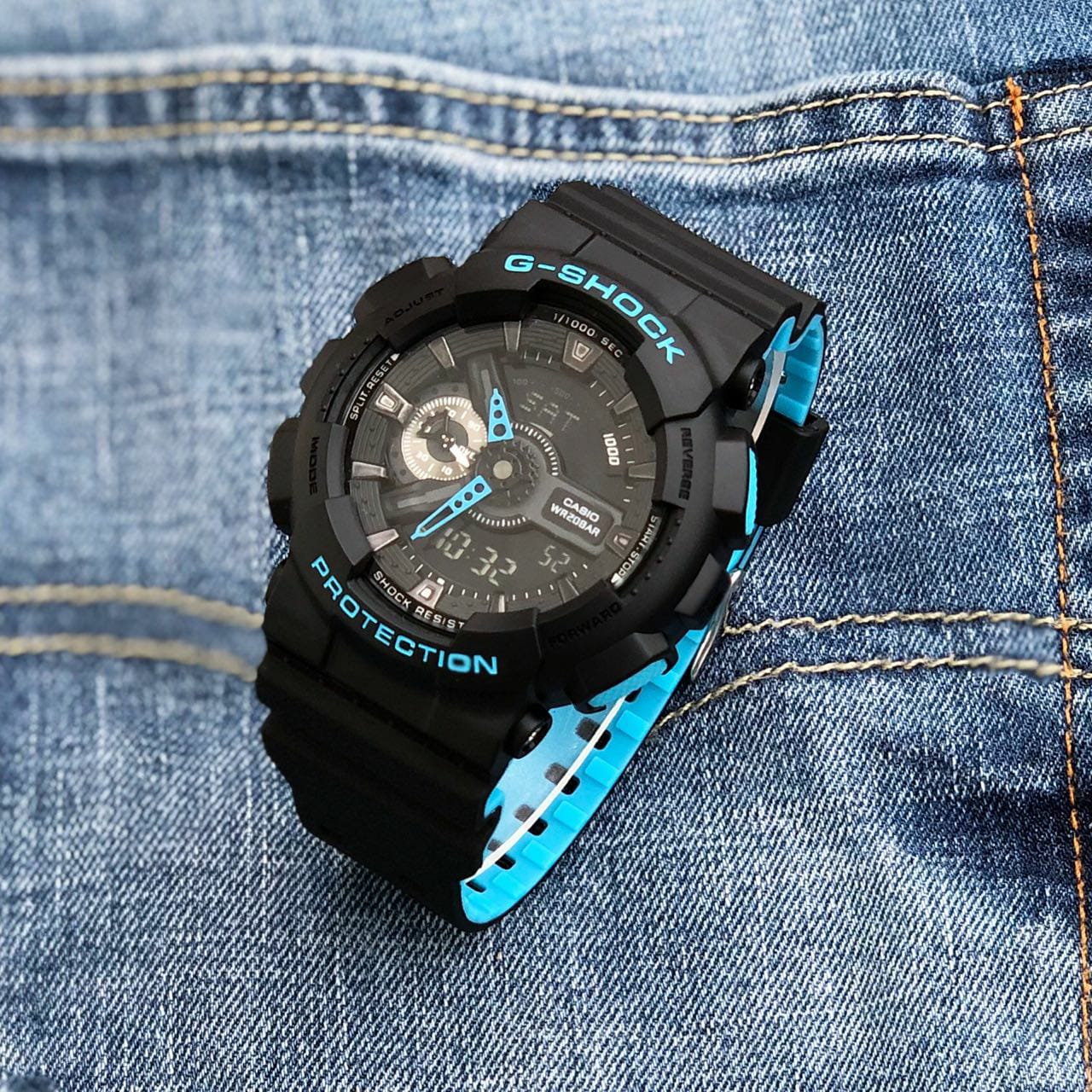 Black Blue Digital & Analog Watch
