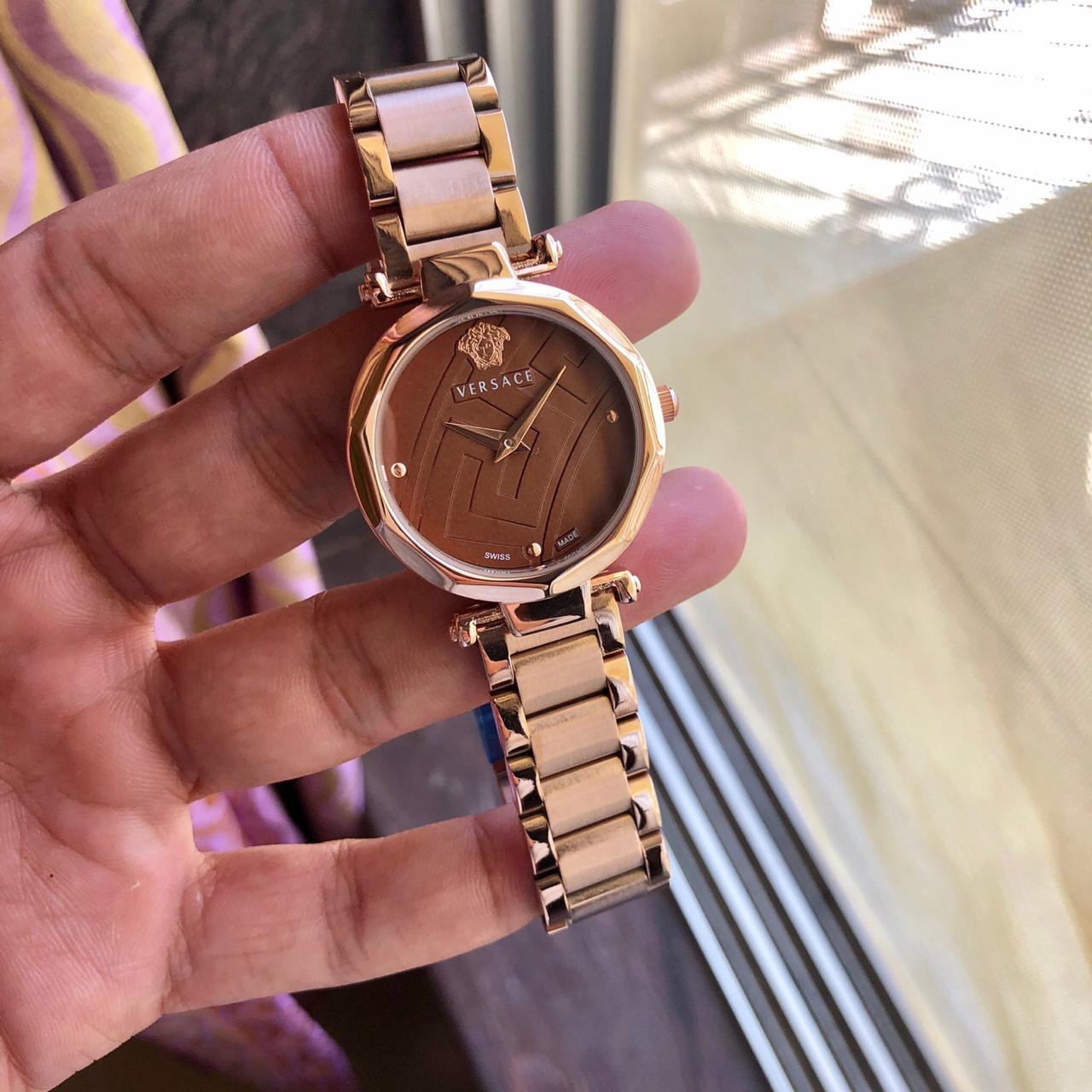Rose Gold Maroon Watch