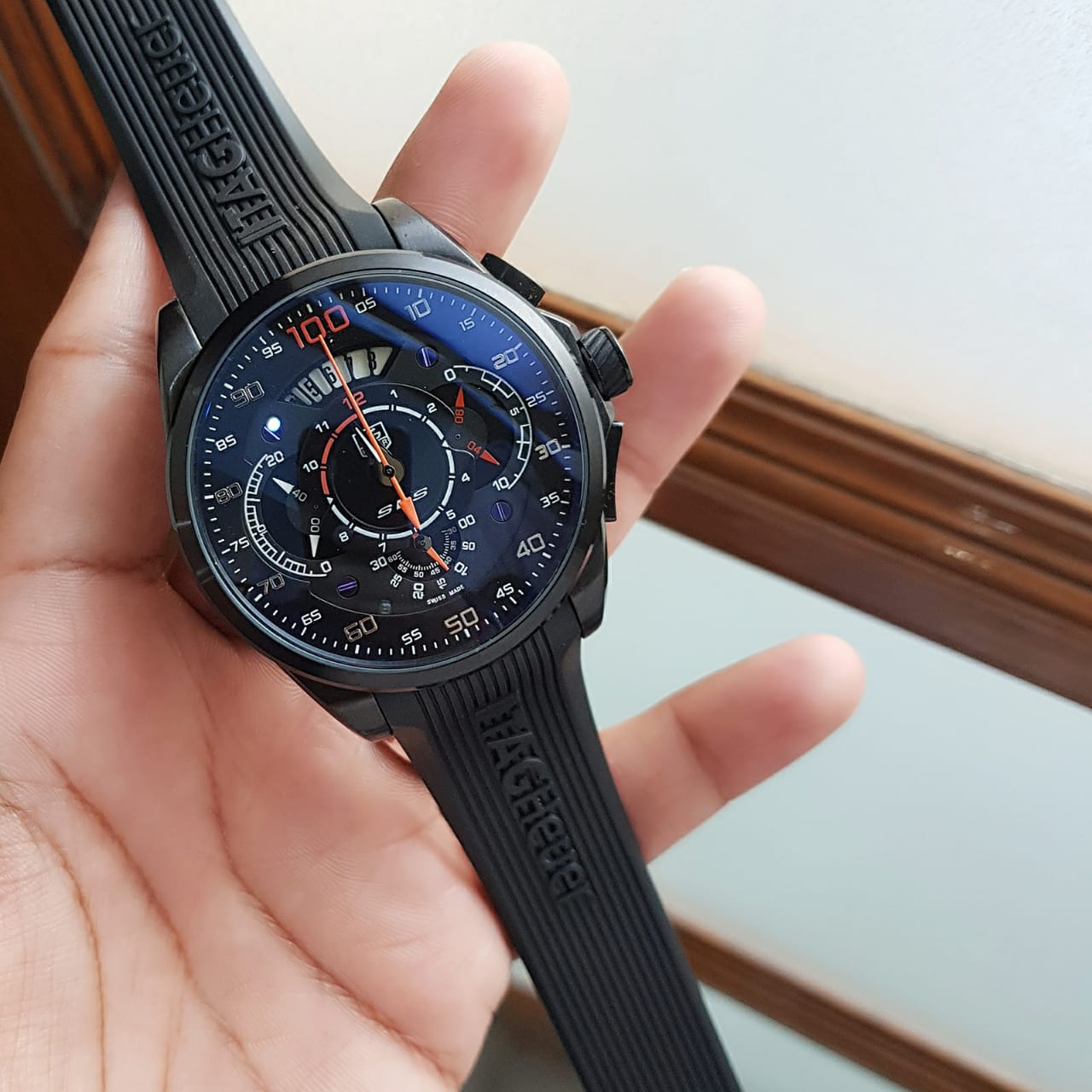 All Black Fibre Chronograph Watch