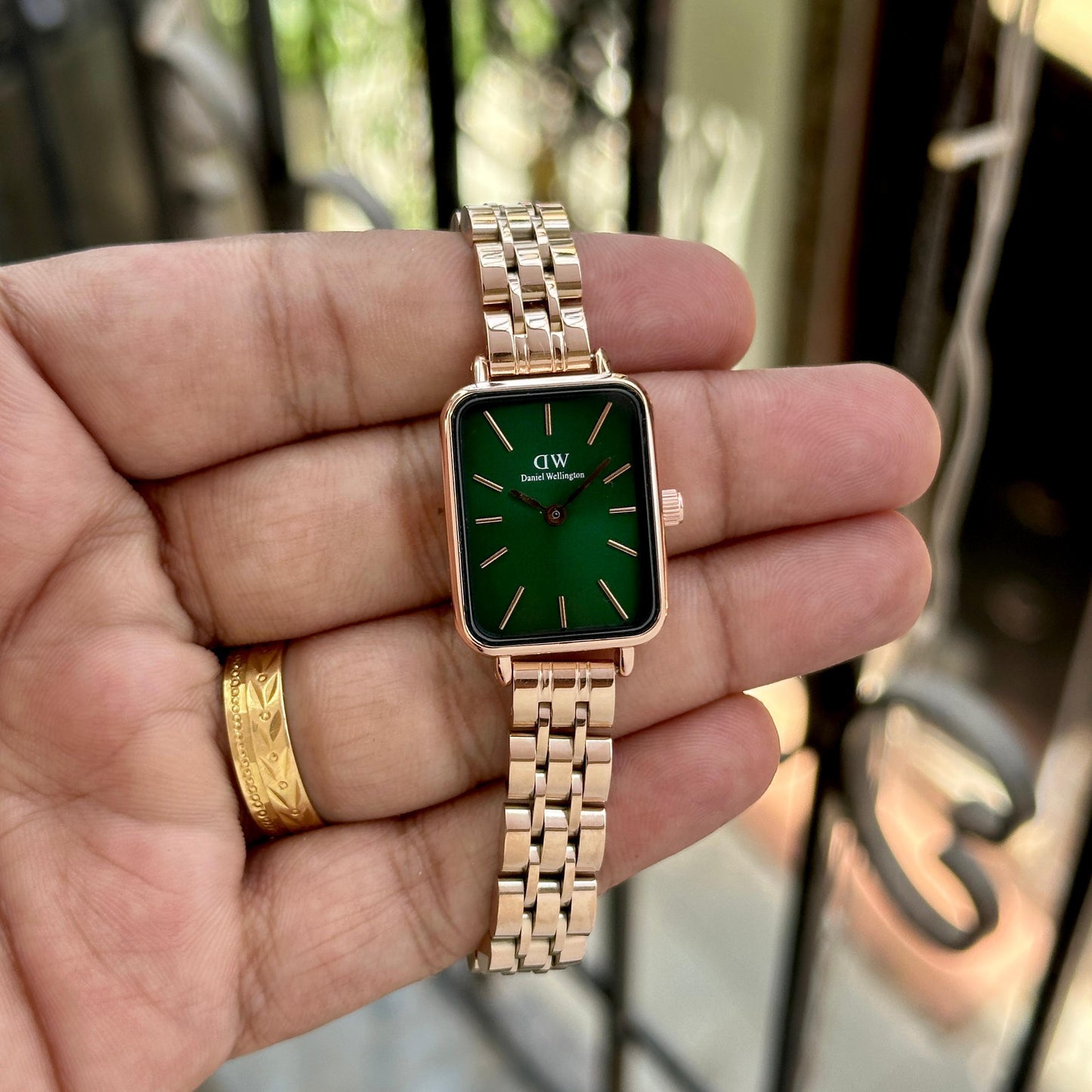 Rose Gold Green Watch