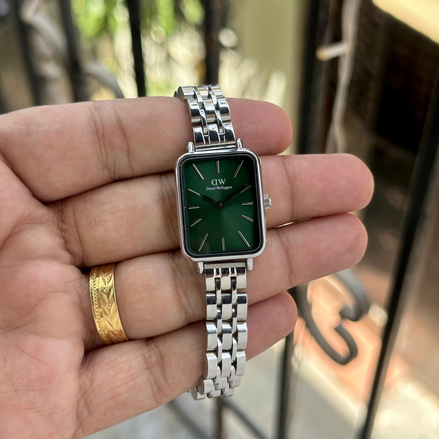 Silver Green Watch