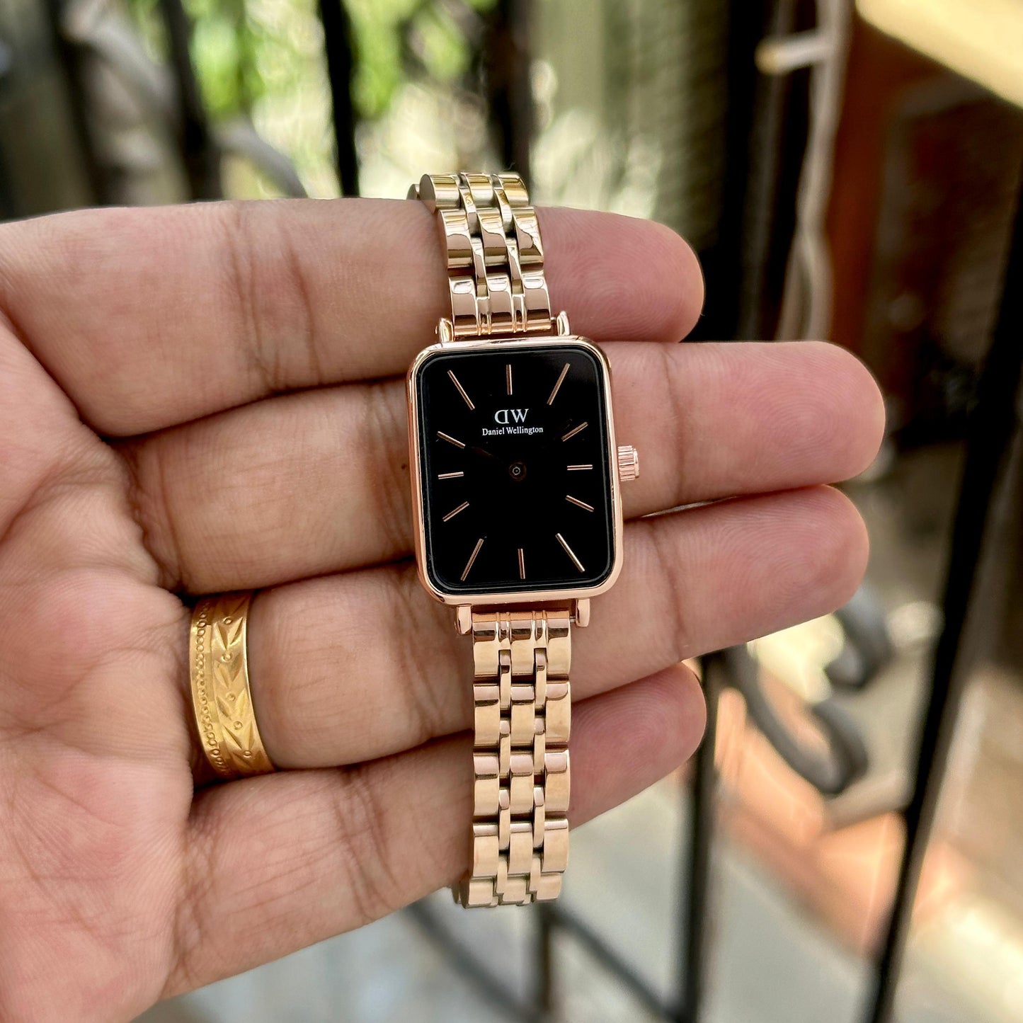 Rose Gold Black Watch