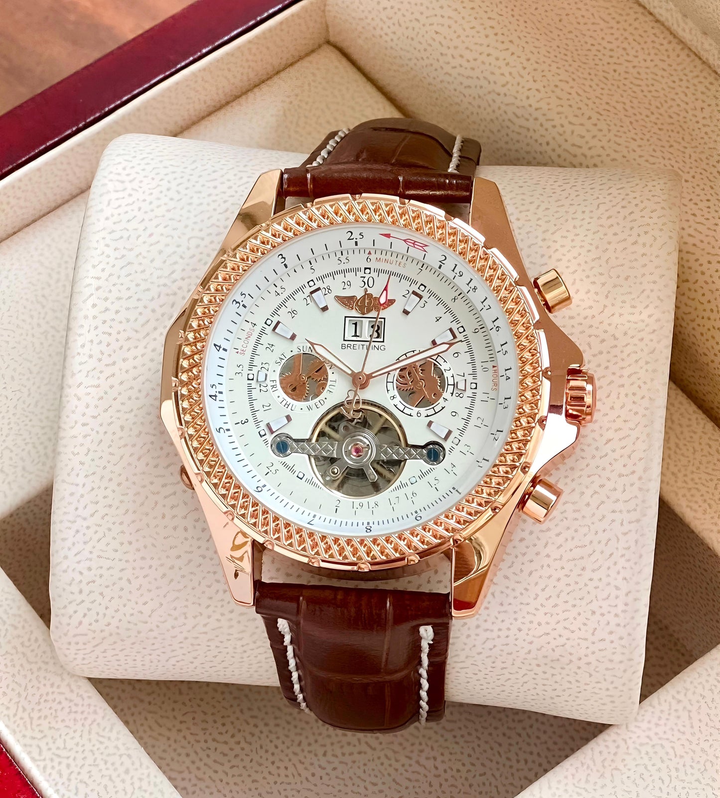 Brown Leather Automatic Watch