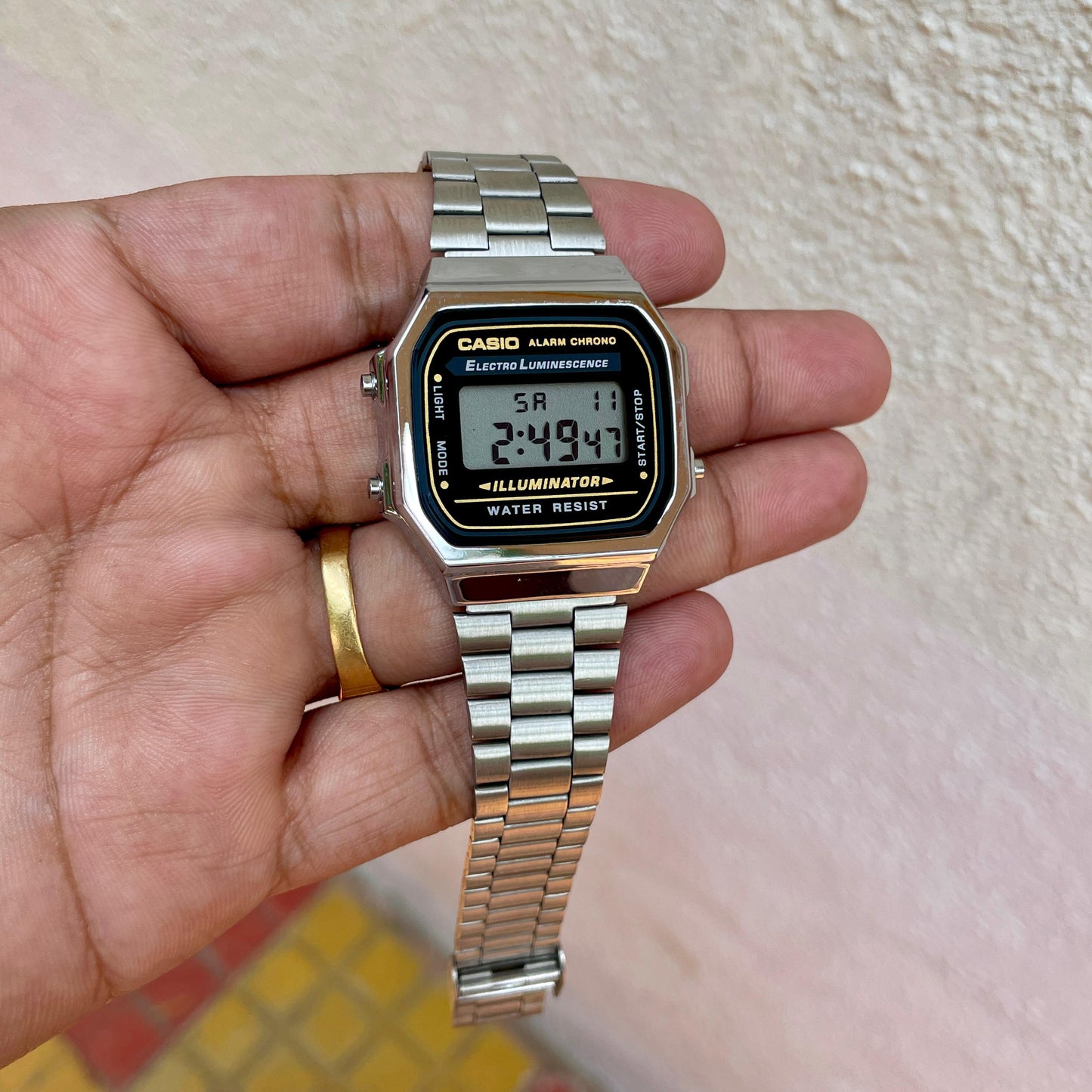 Silver Black Digital Watch