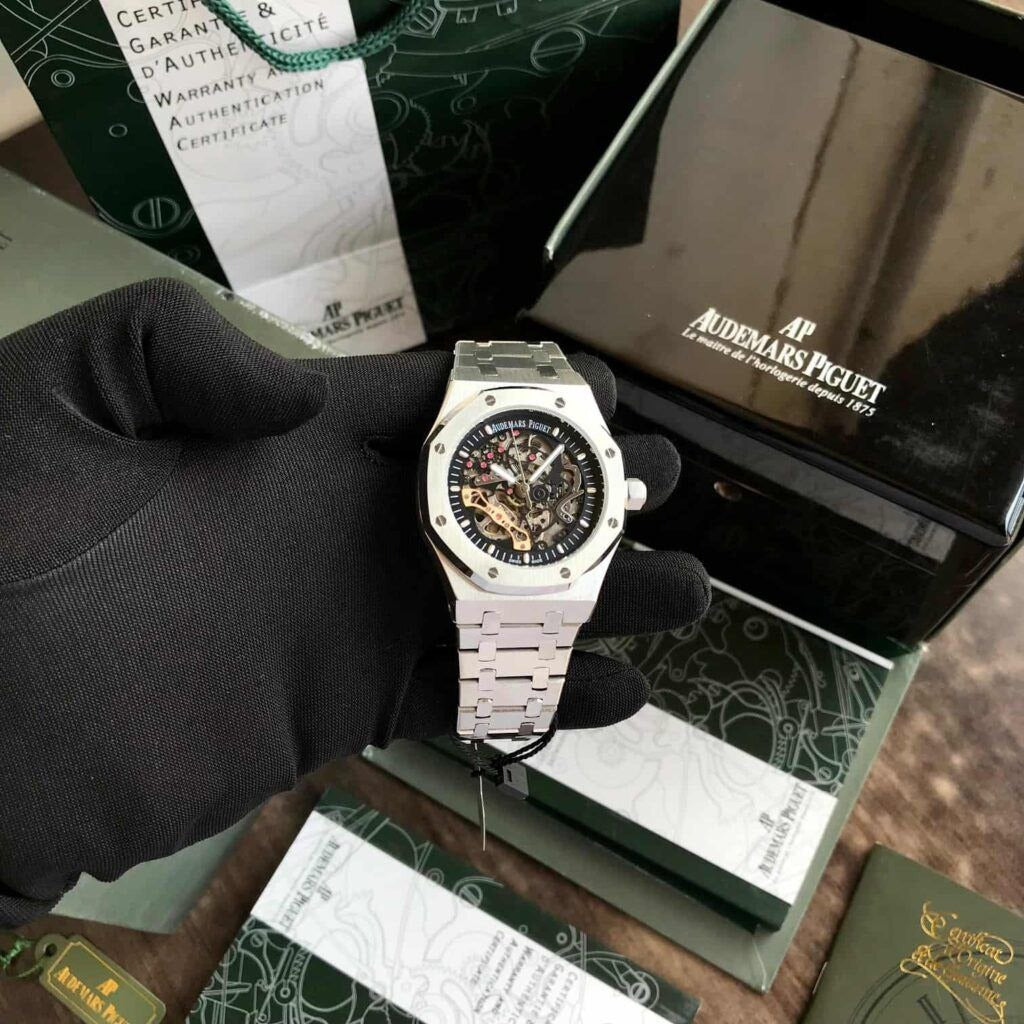 Silver Black Automatic Watch