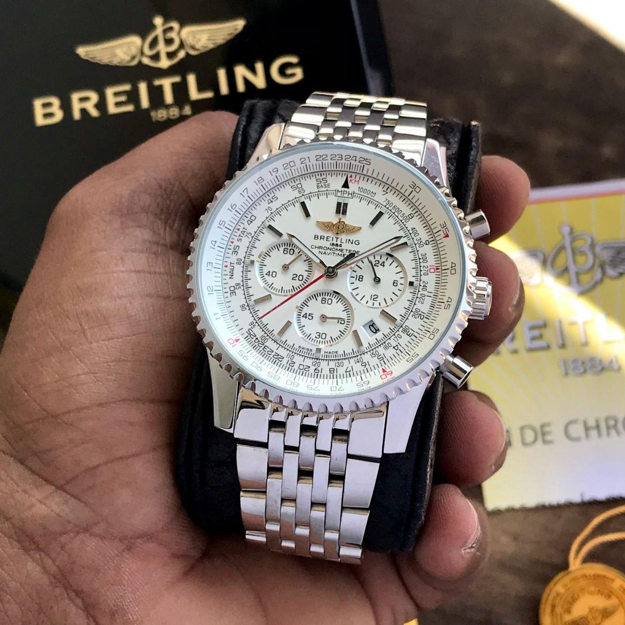 Full Silver Chronograph Watch