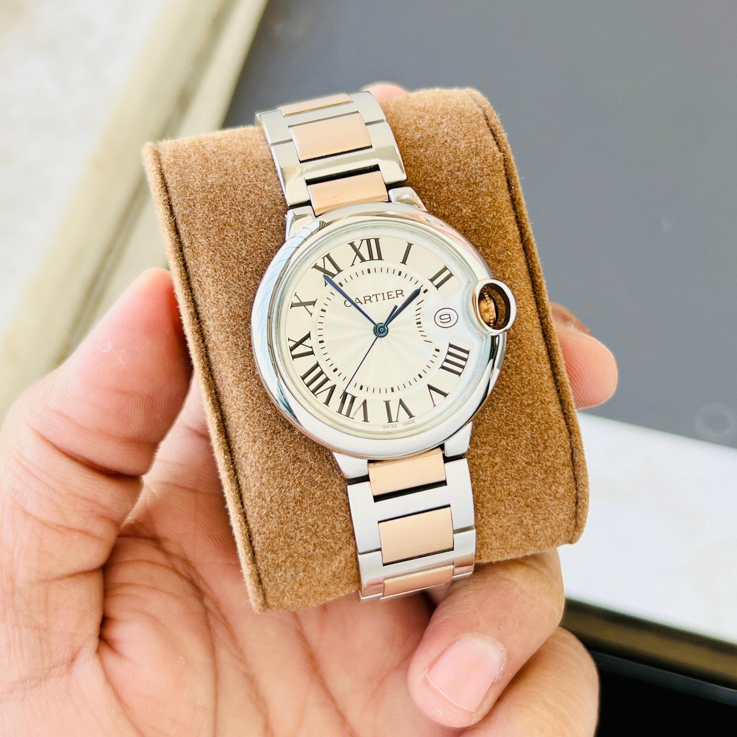 RoseGold Silver Watch