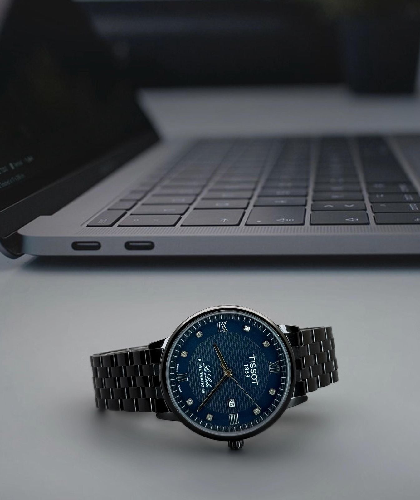 Black Blue Metal watch