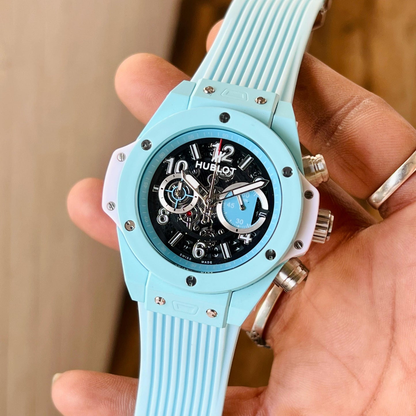 Blue Black Chronograph Premium Watch