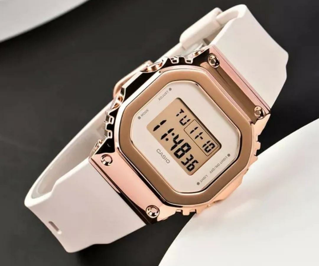 White Rose Gold Digital Watch