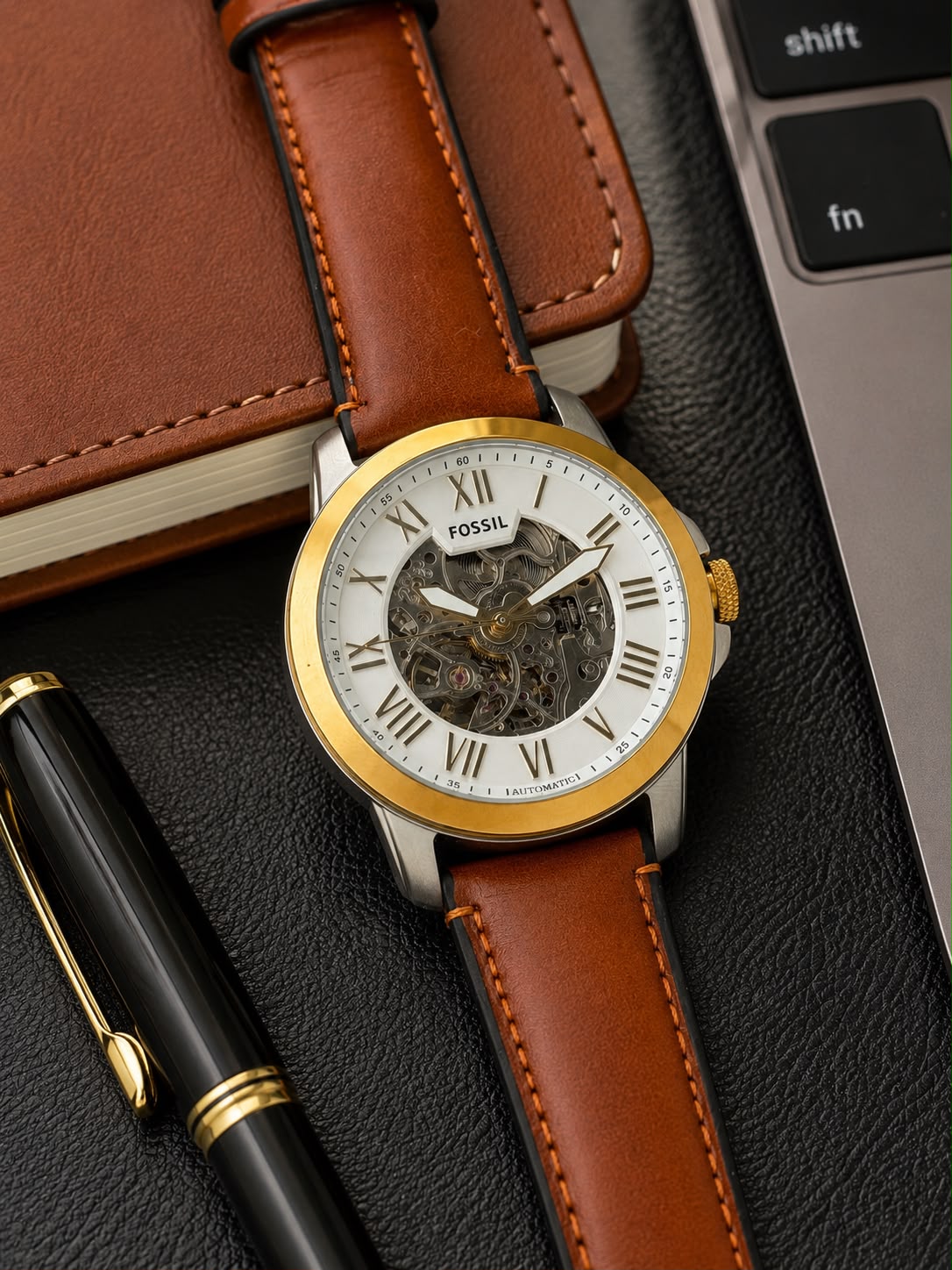 Brown Gold White Premium Automatic Watch