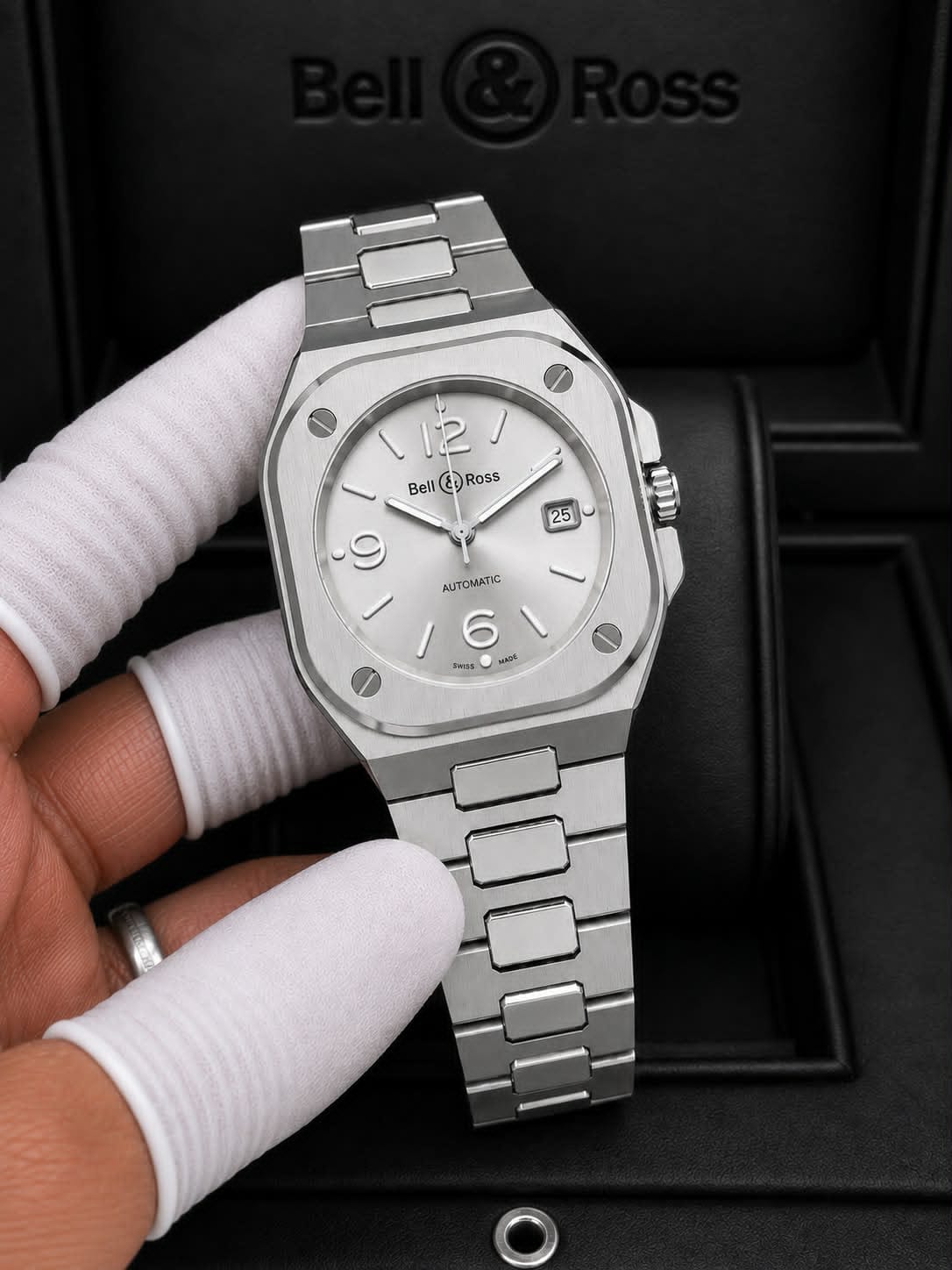 All Silver Metallic Automatic Watch