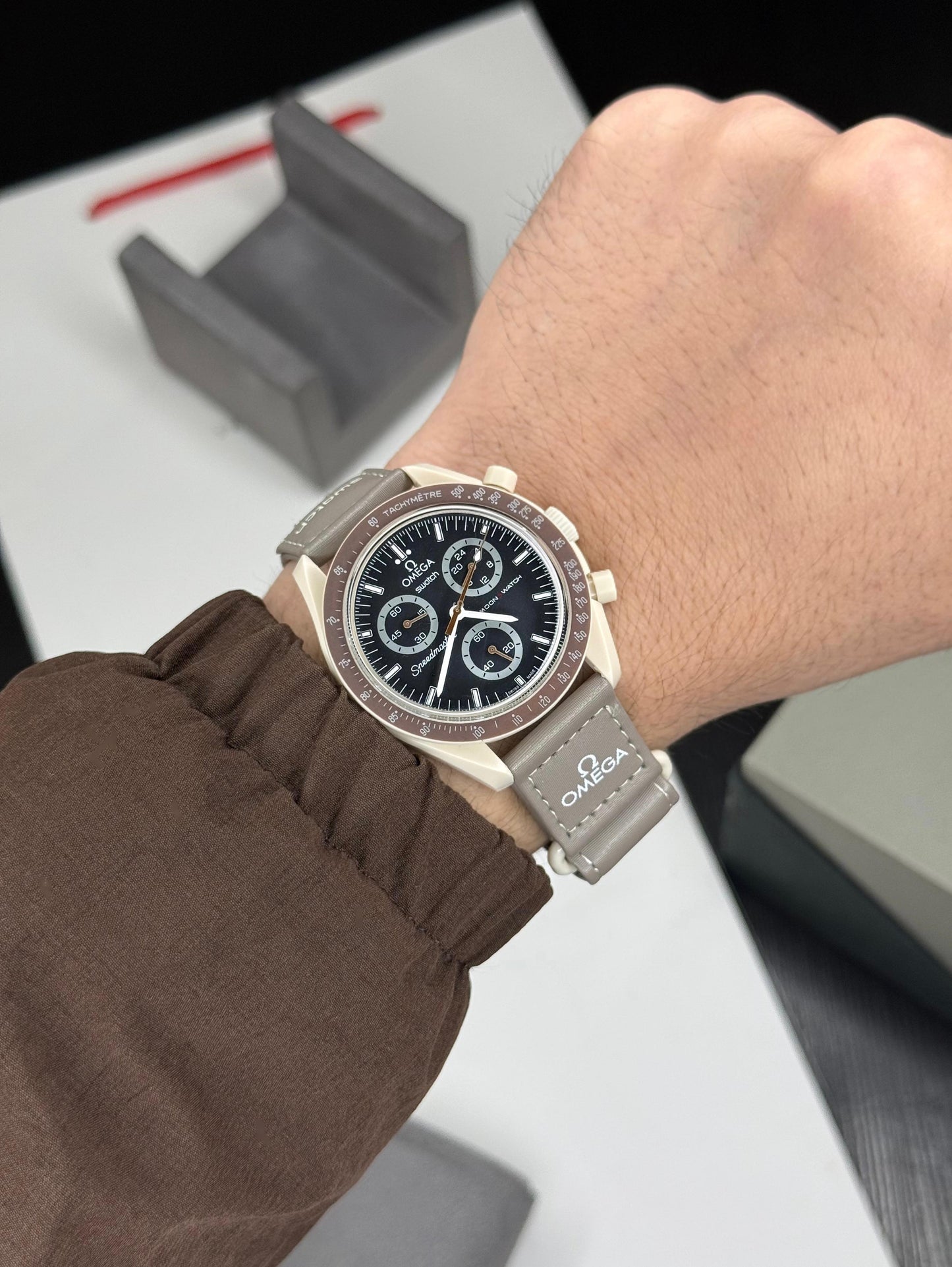 Brown Black Leather Watch