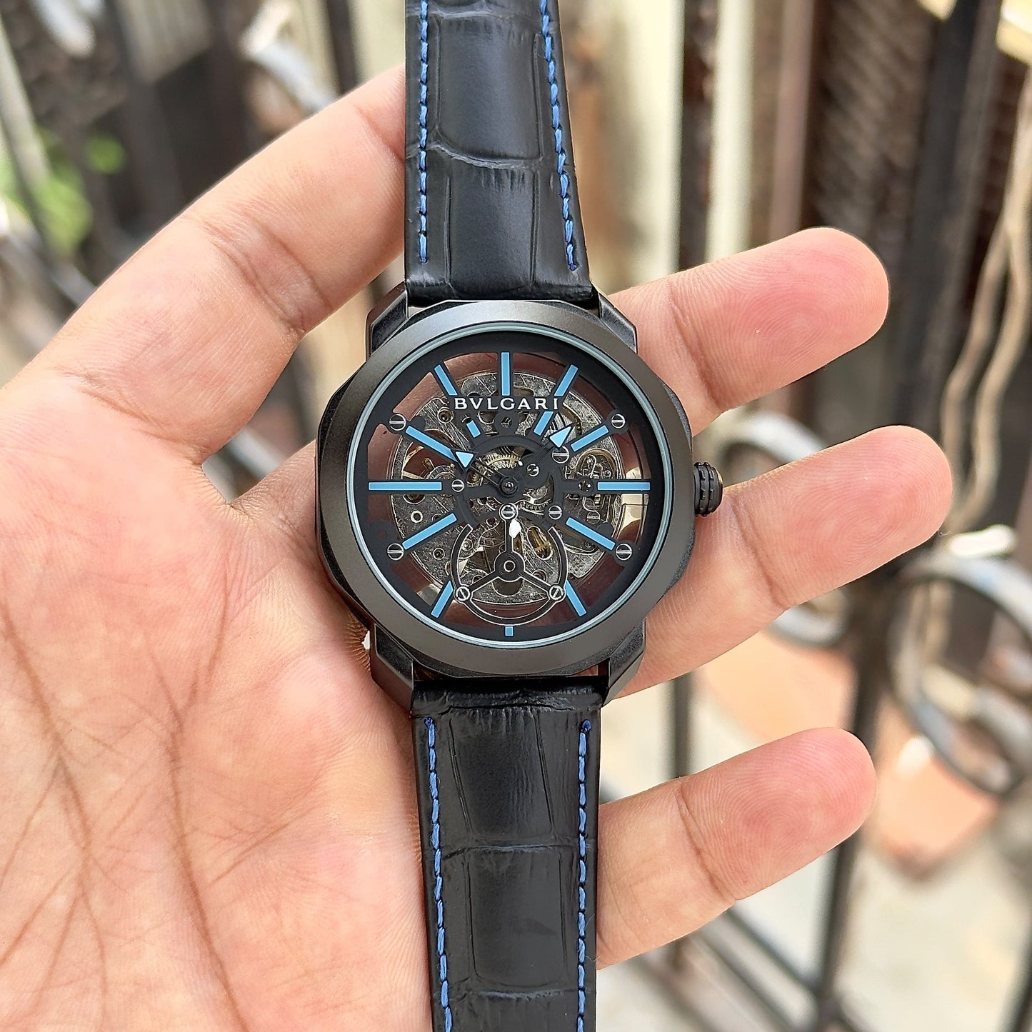 Blue Black Automatic Watch