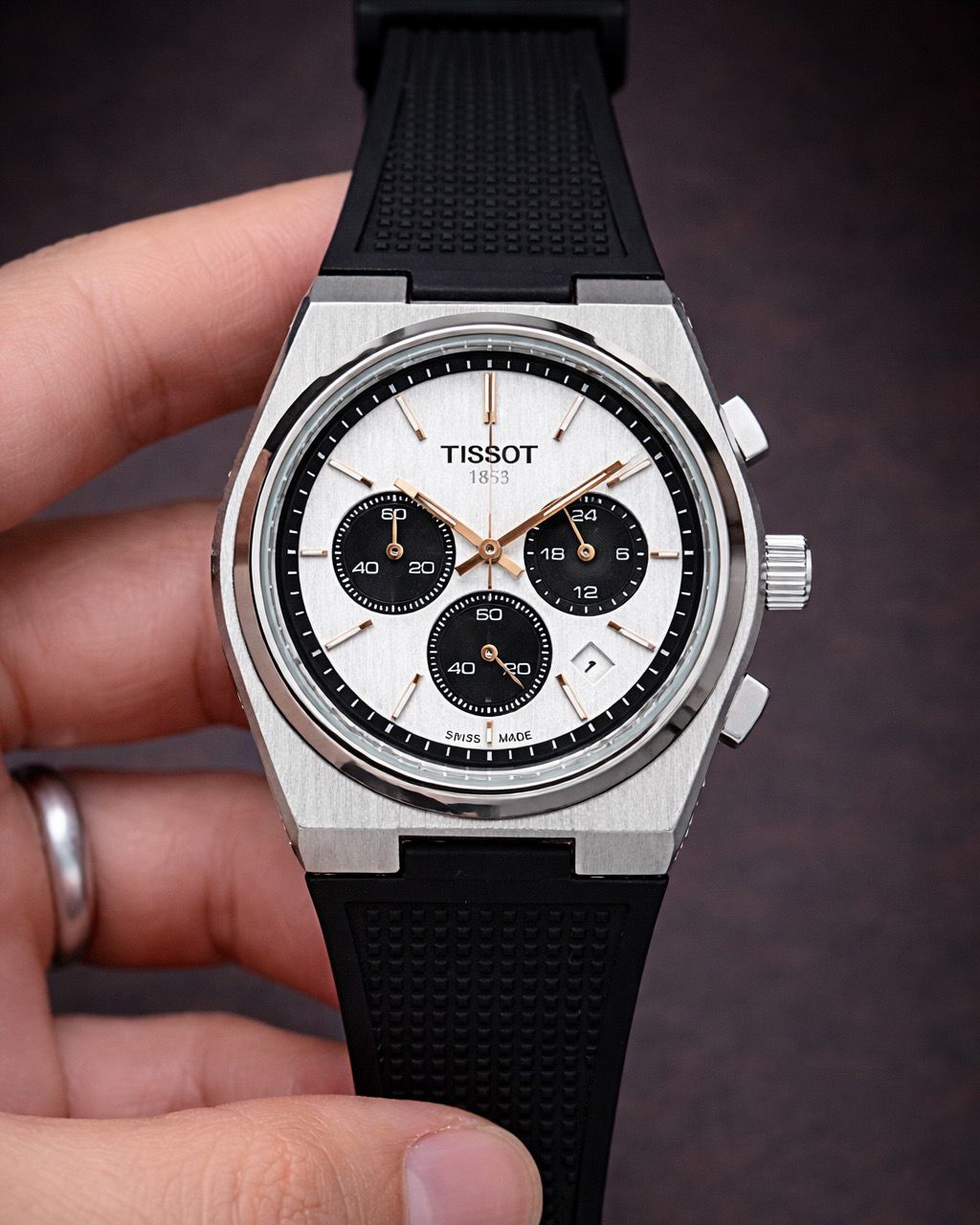 Silver Black Fibre Watch