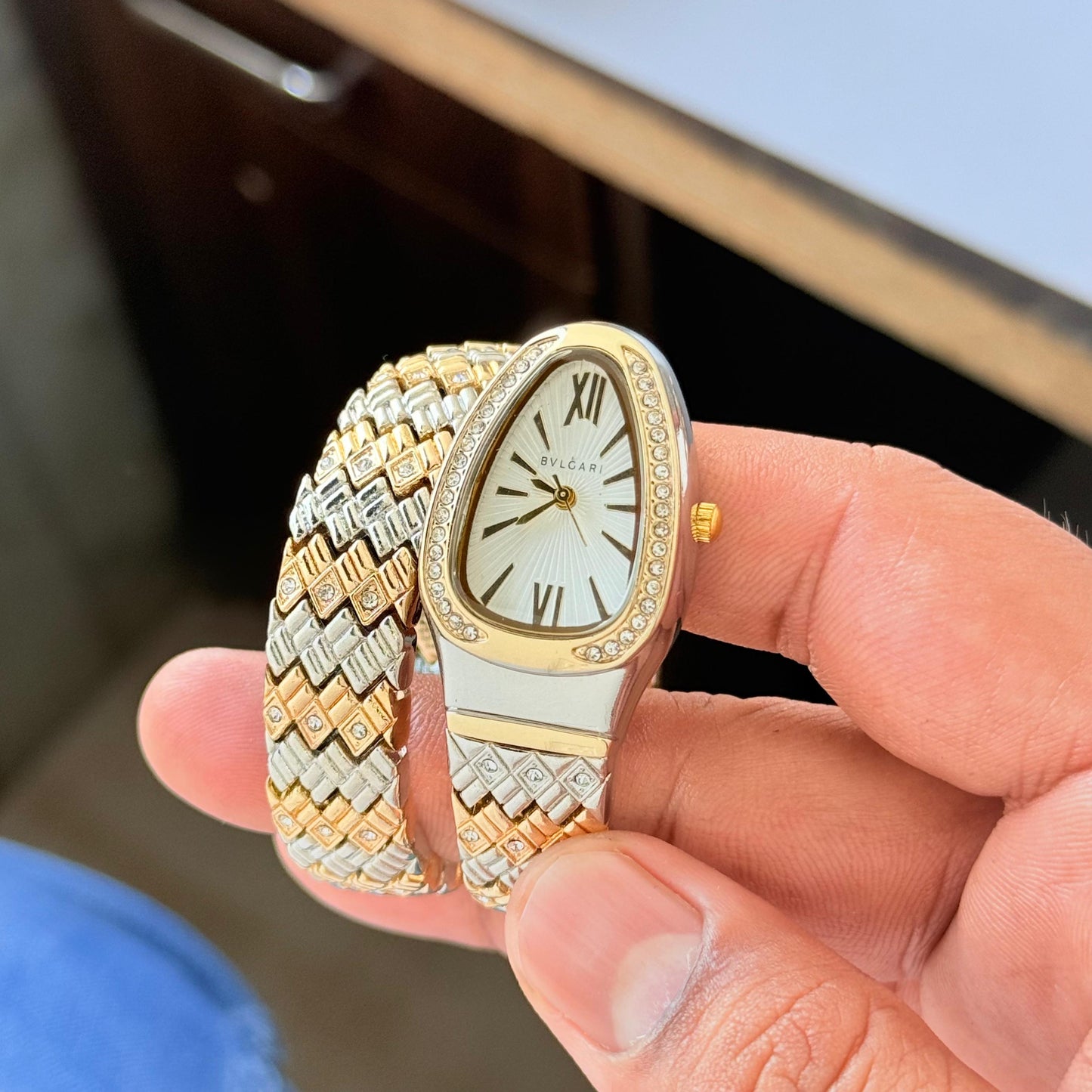 Gold Silver Women's Metal Watch