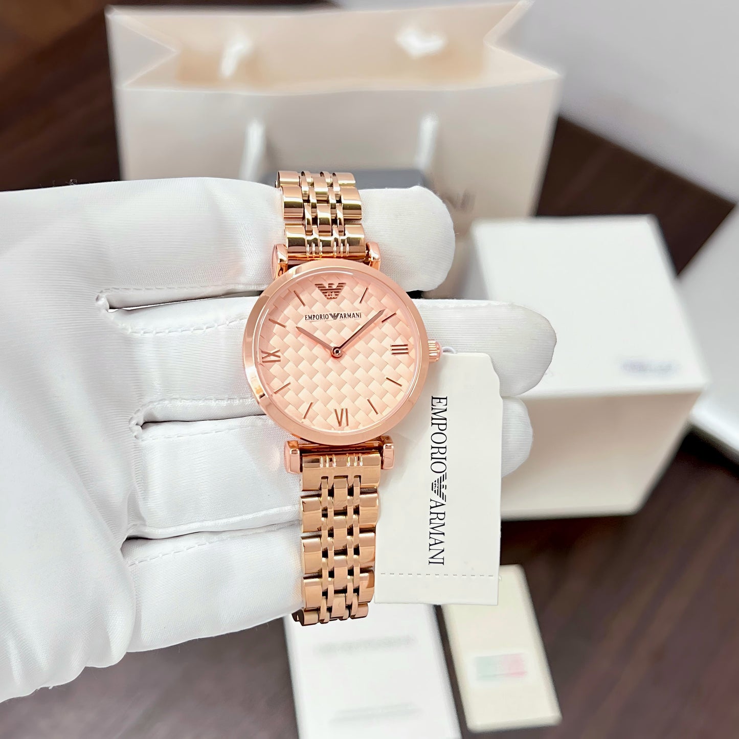 Rose Gold Textured Women's Watch