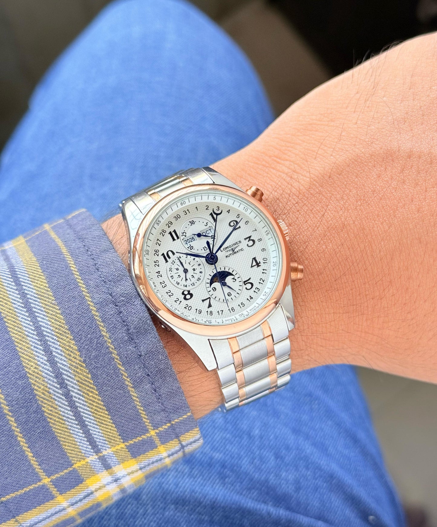 White Rose Gold Automatic Watch