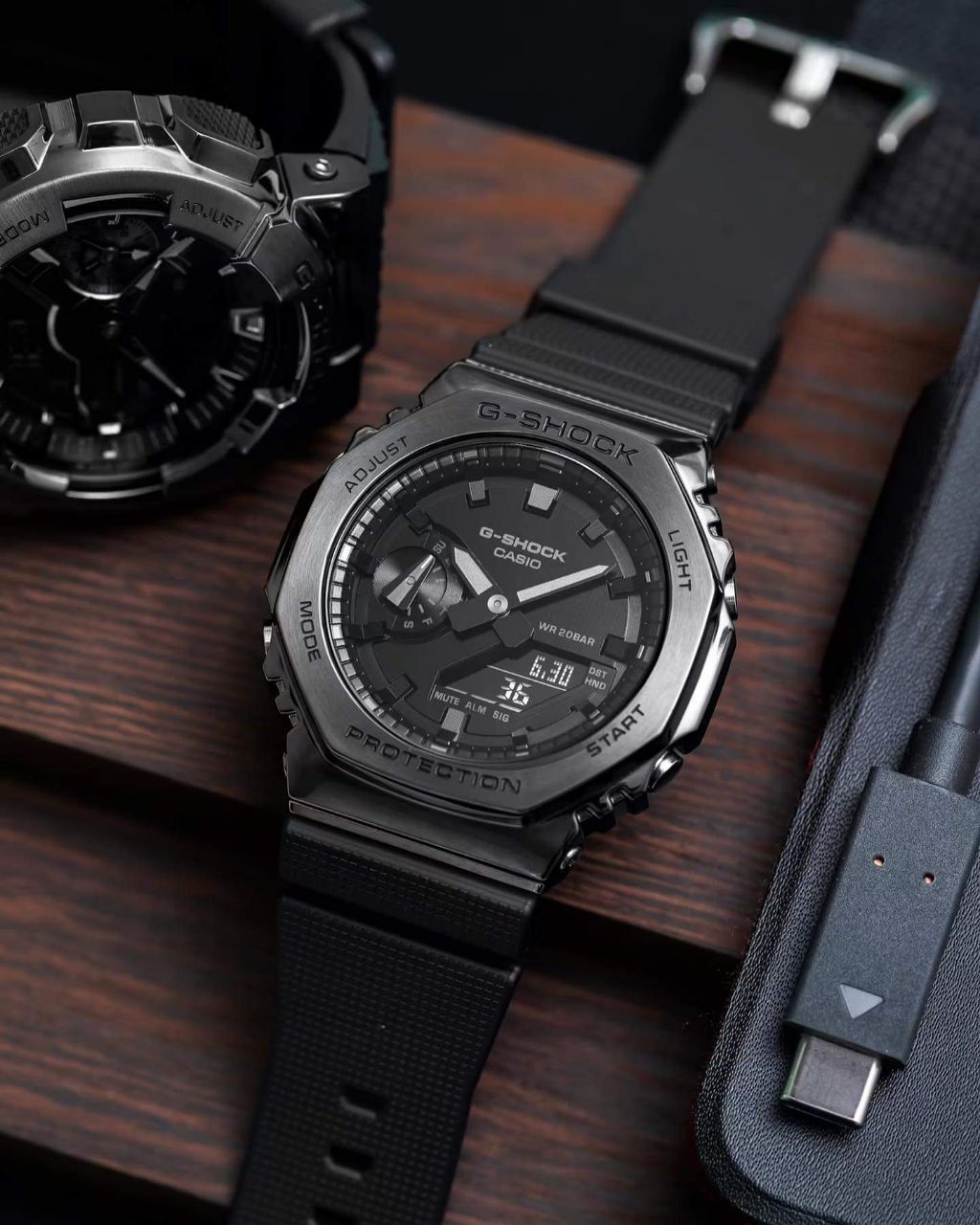 All Black Digital + Analog Watch