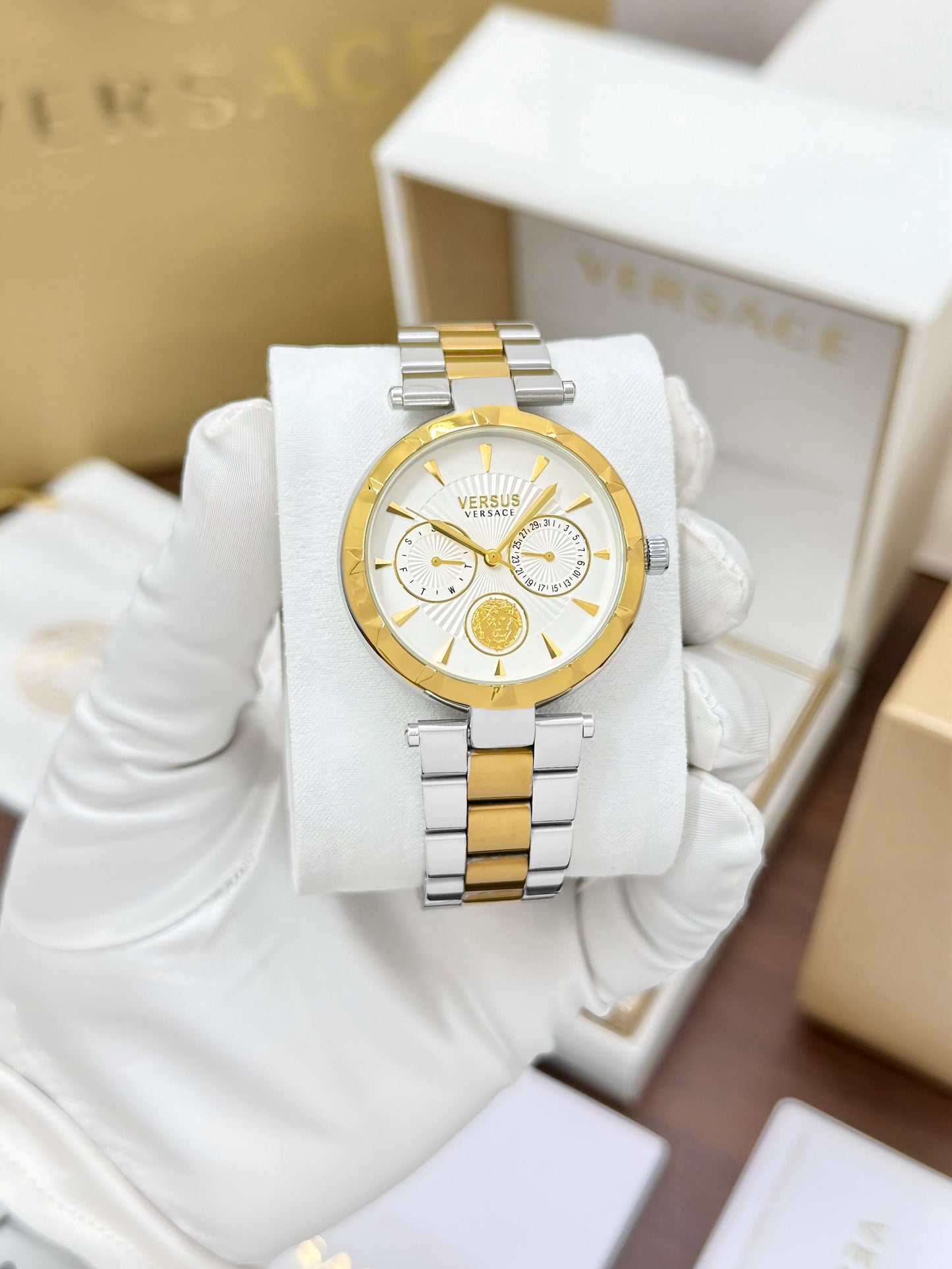Rose Gold Silver Women's Metal Watch