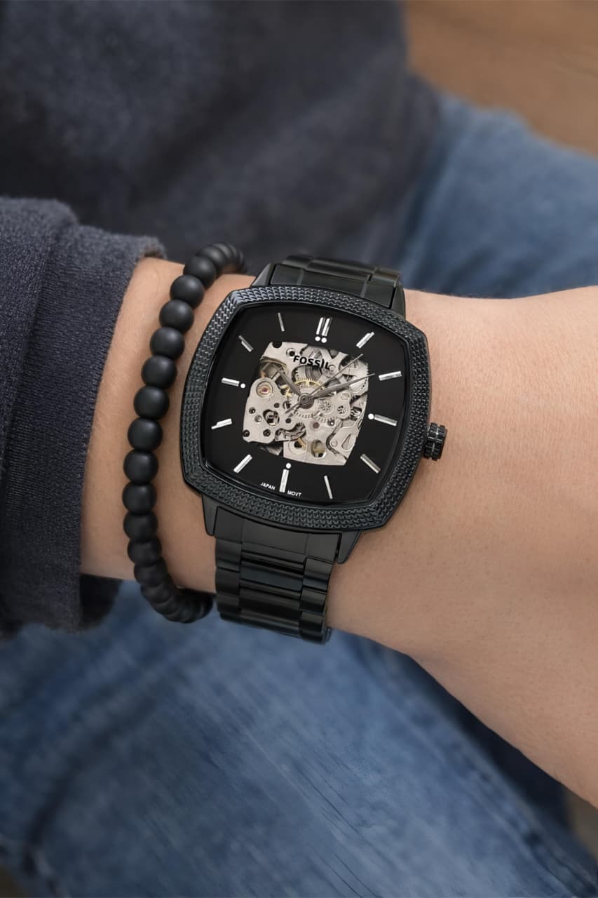 Full Black Automatic Metal Watch