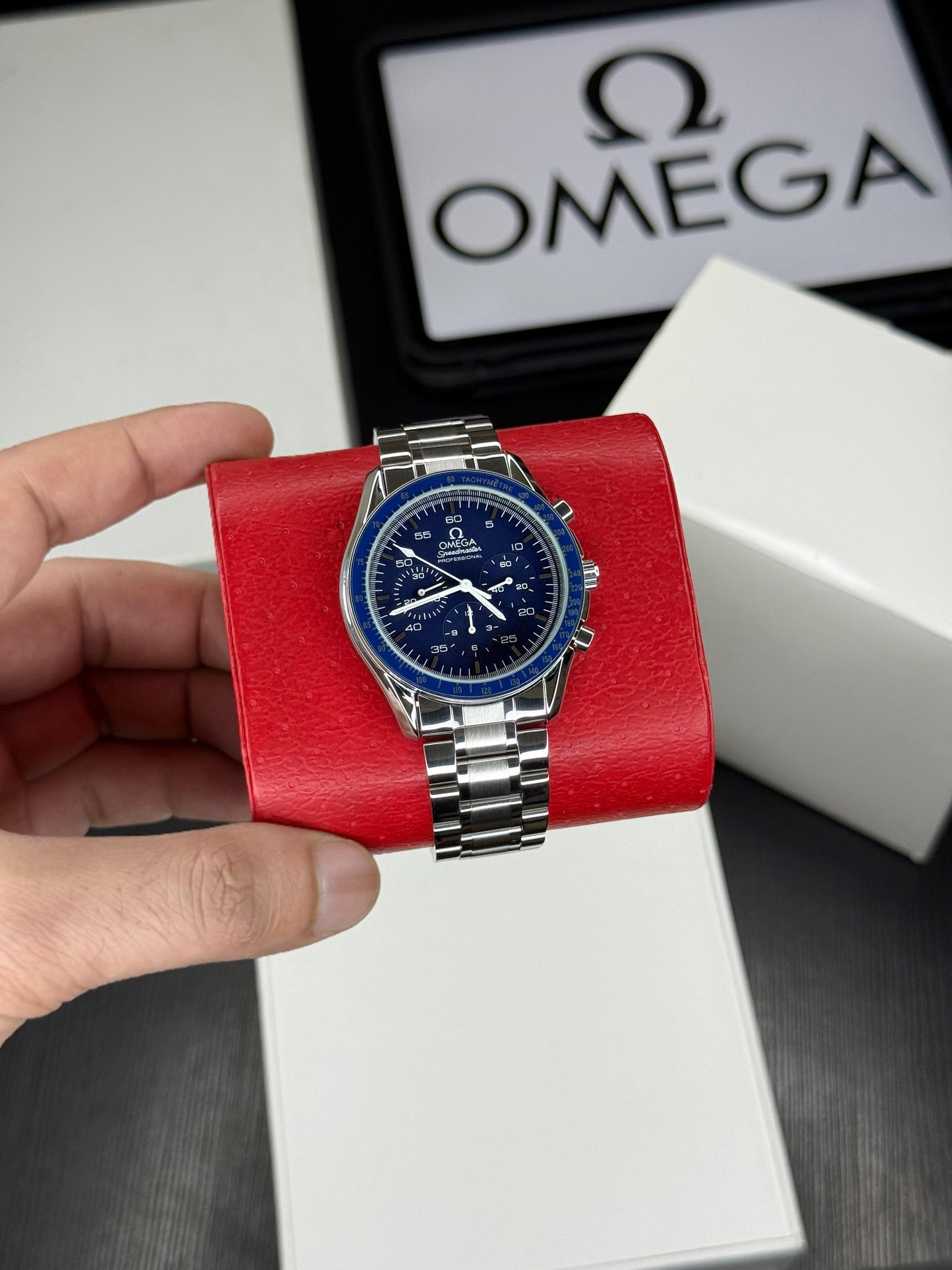 Silver Blue Metal Watch