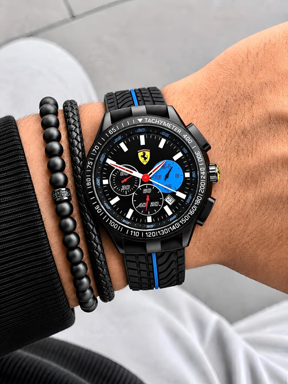 Blue Black Fibre Watch