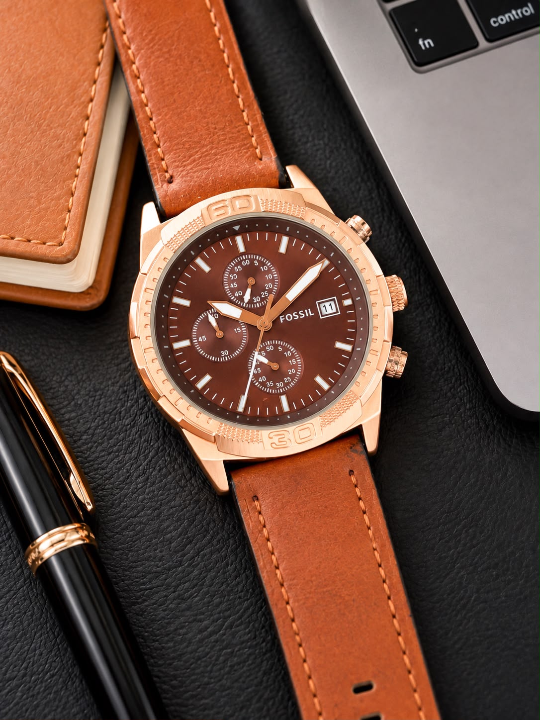 Brown RoseGold Chronograph Watch