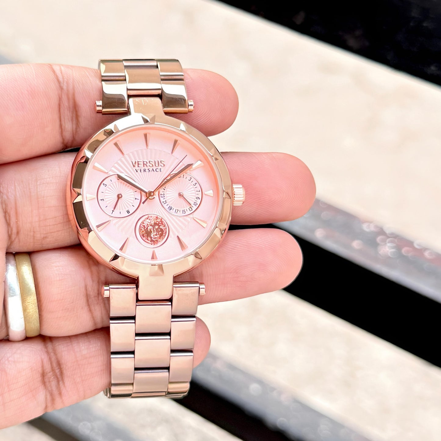 Full Rose Gold Metal Watch