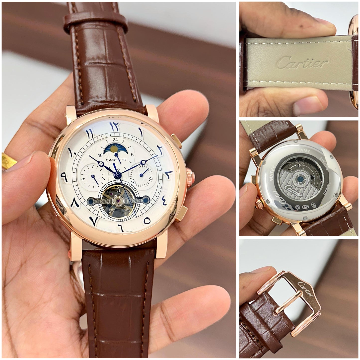 Brown White Automatic Watch