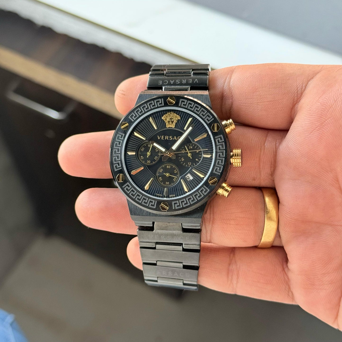 All Black Chronograph Watch