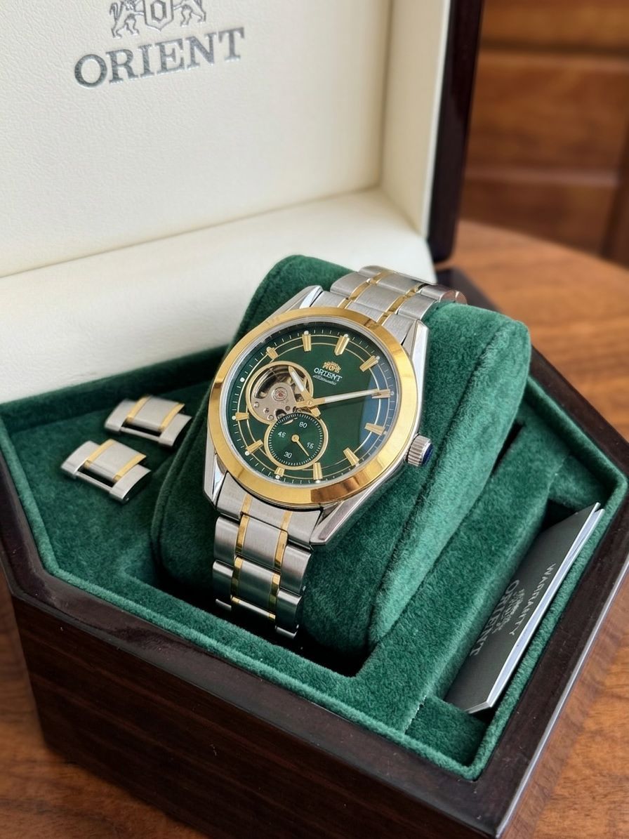 Silver Gold Green Automatic Metal Watch