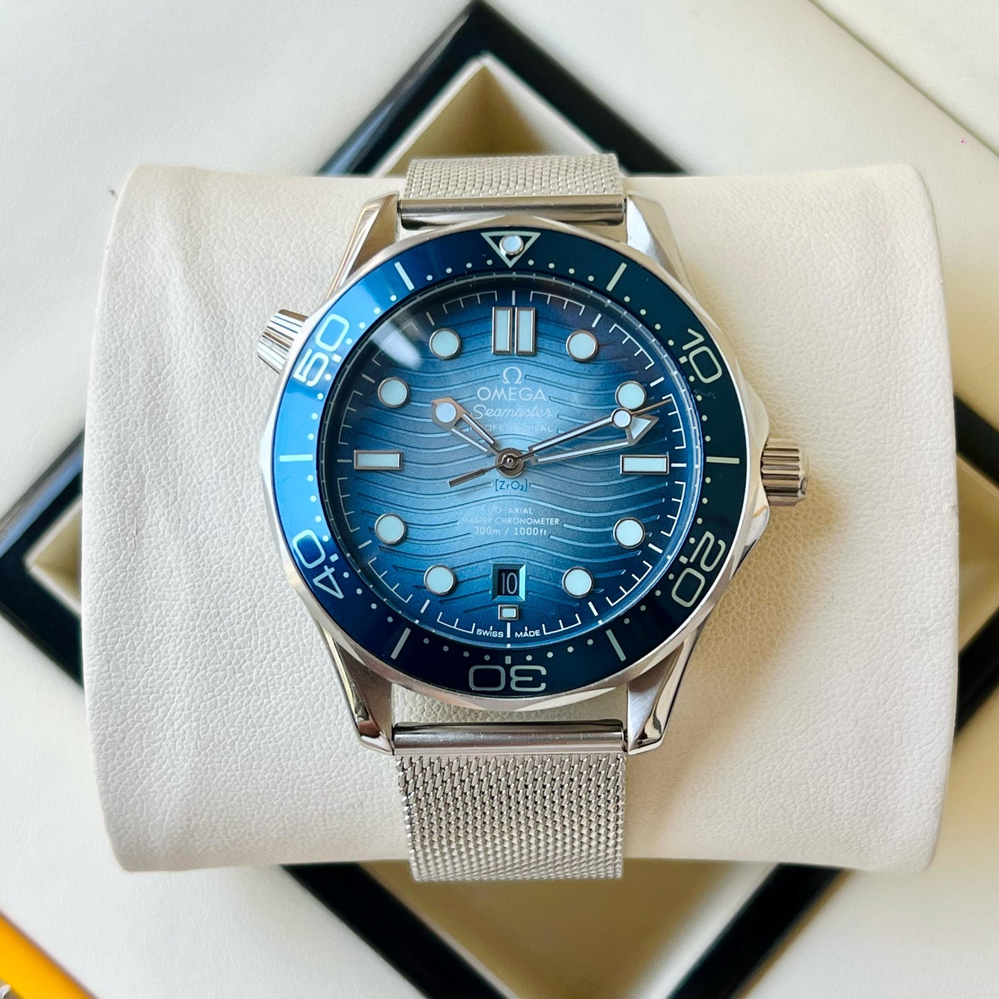 Silver Blue Automatic Watch