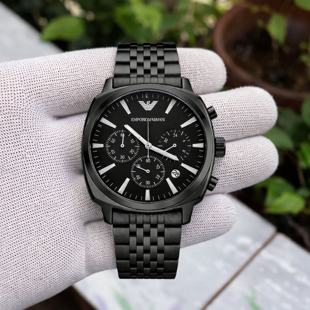 All Black Chronograph Watch