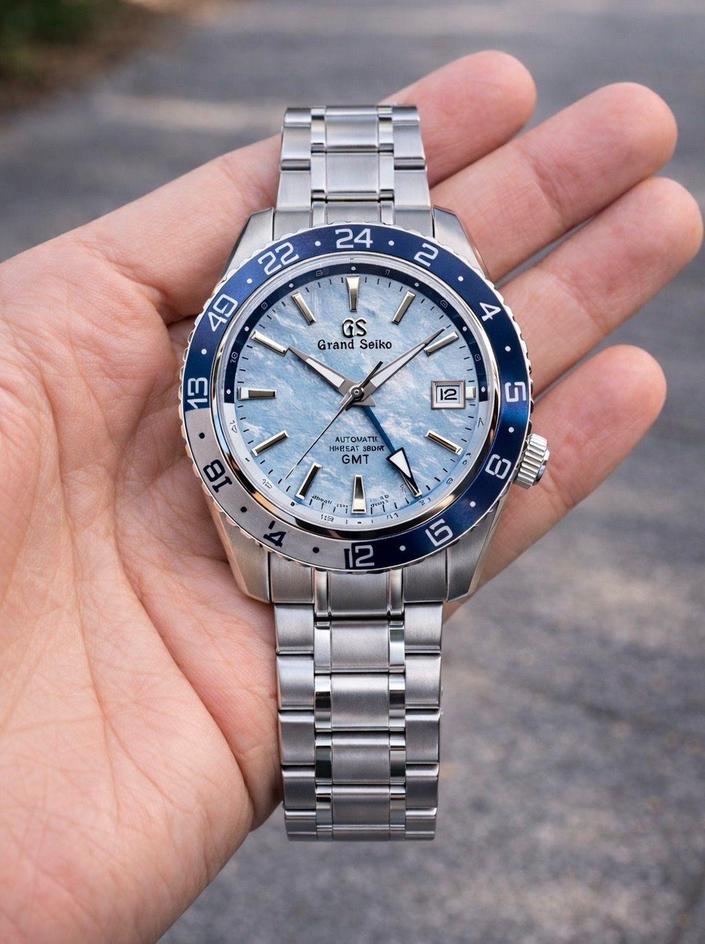Silver Sea Blue Automatic Metal Watch