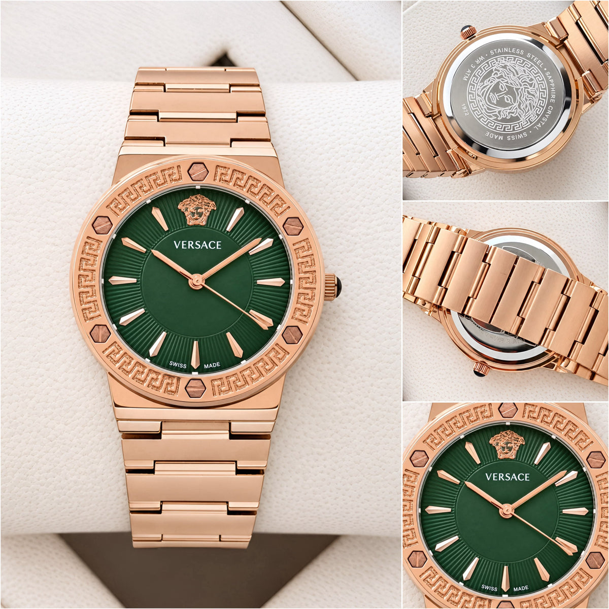 RoseGold Green Unisex Watch