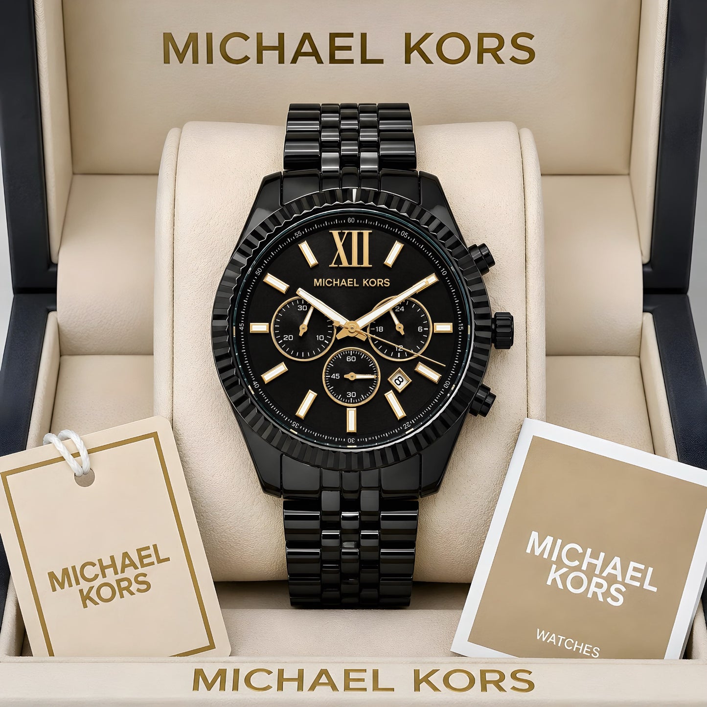All Black Chronograph Watch