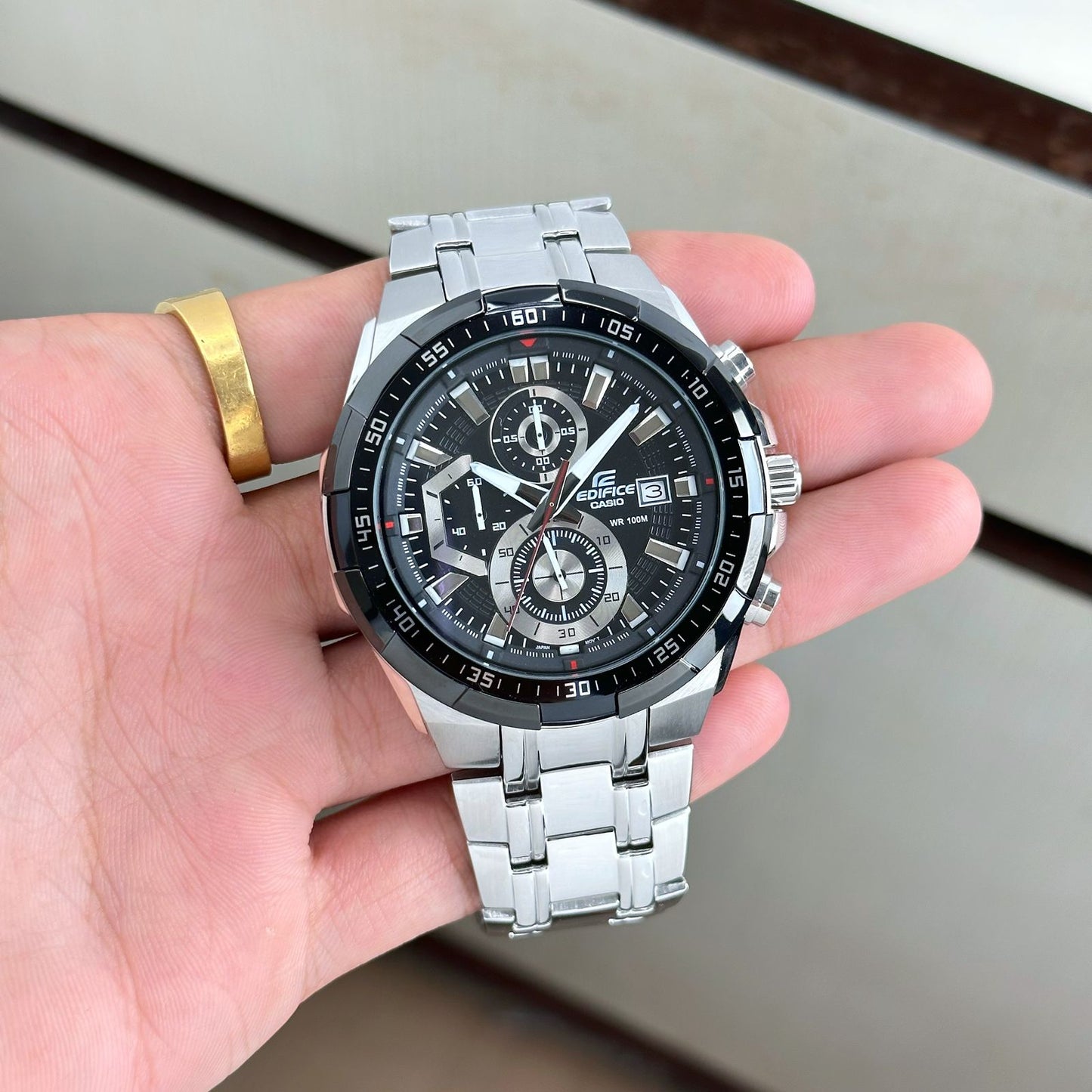 Silver Black Chronograph Watch ( Original Quality)