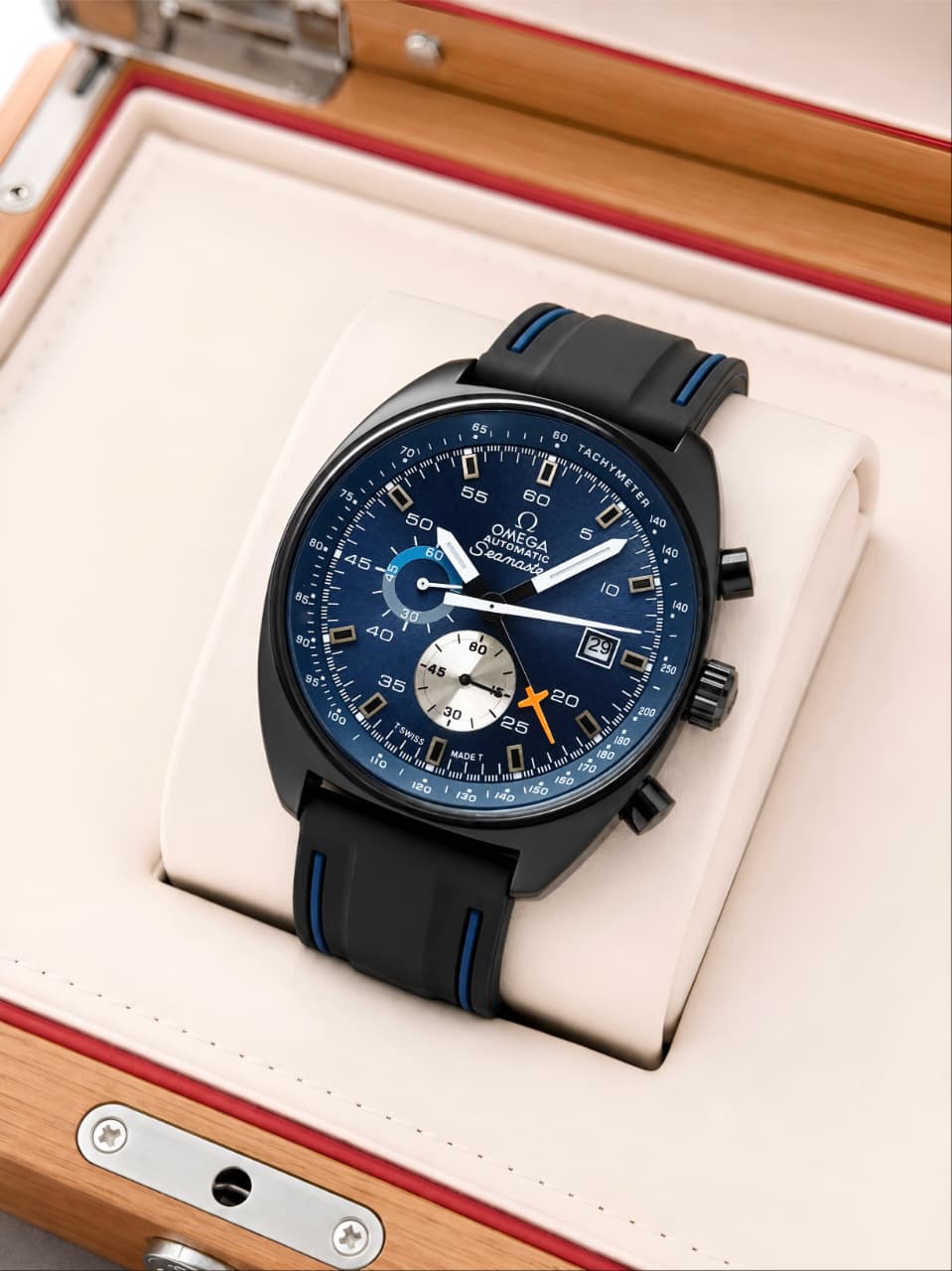 Black Blue Chronograph Watch