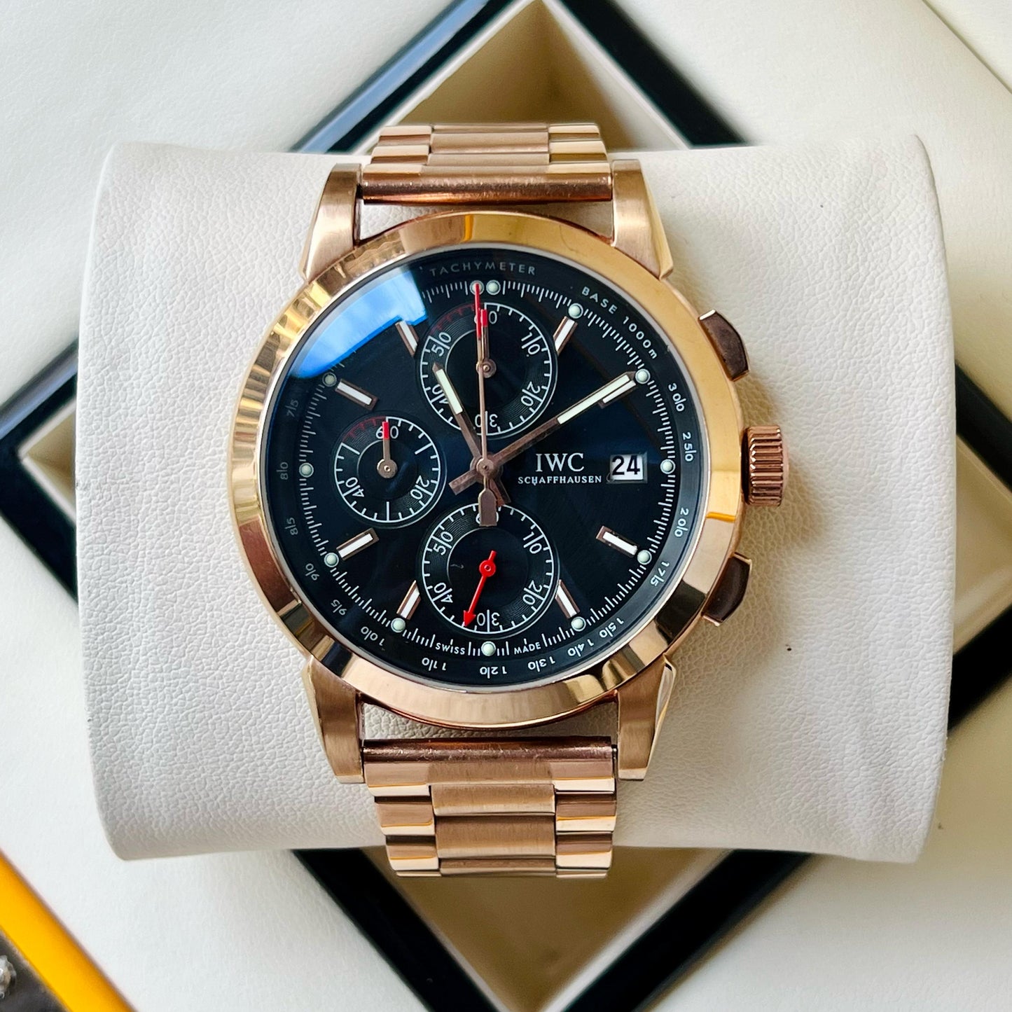 RoseGold Black Chronograph Watch