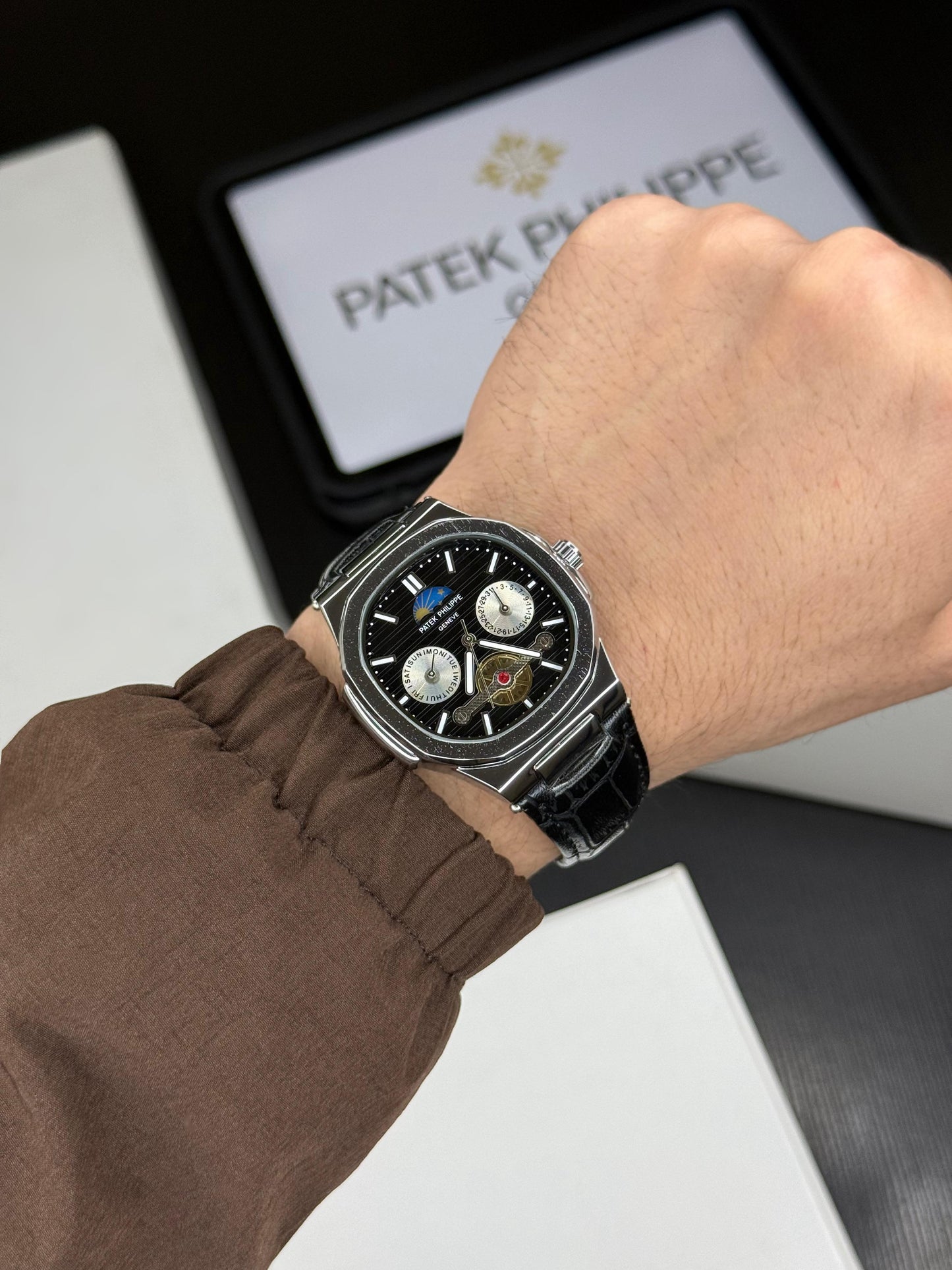 Full Black Leather Watch