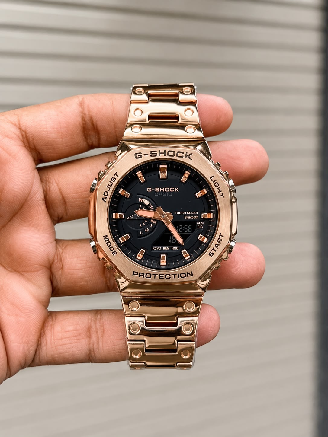 Rose Gold Black Analog Watch