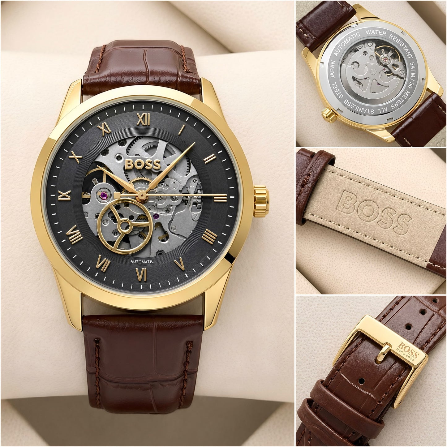 Brown Gold Black Automatic Watch