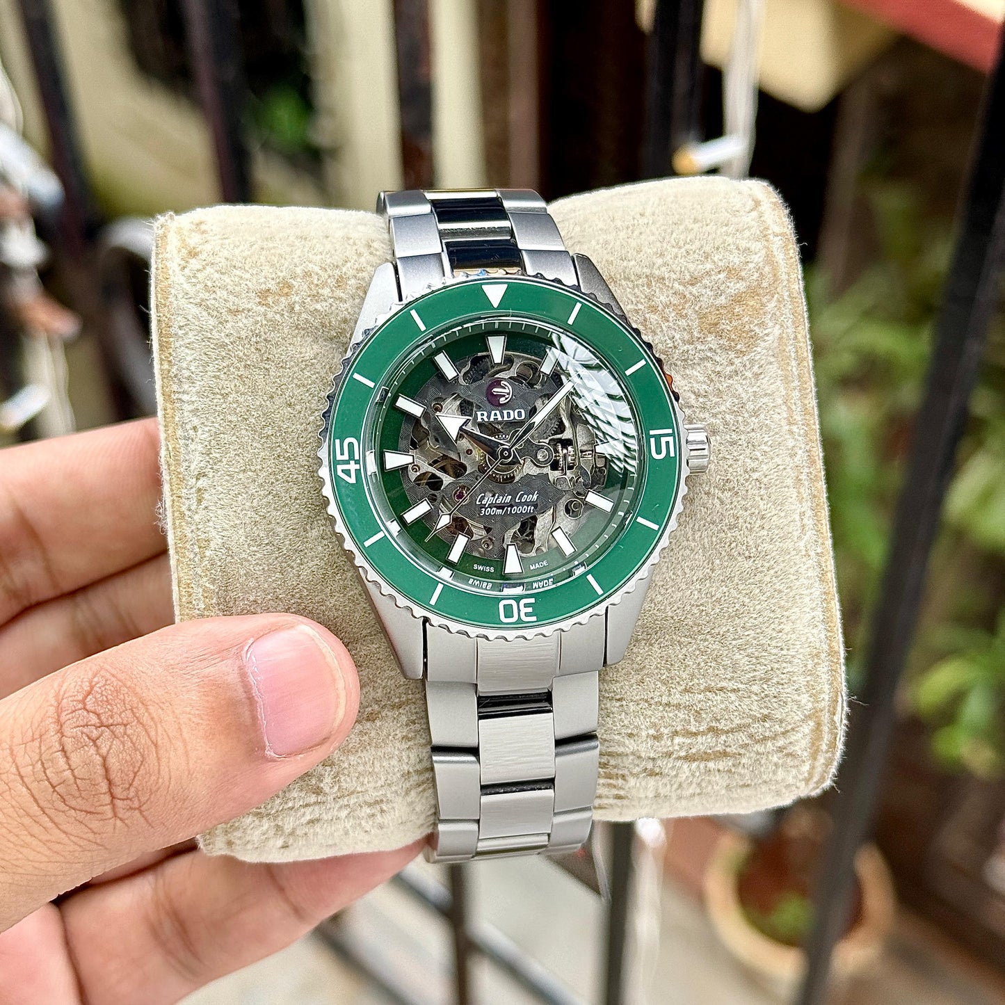 Silver Green Premium Automatic Watch