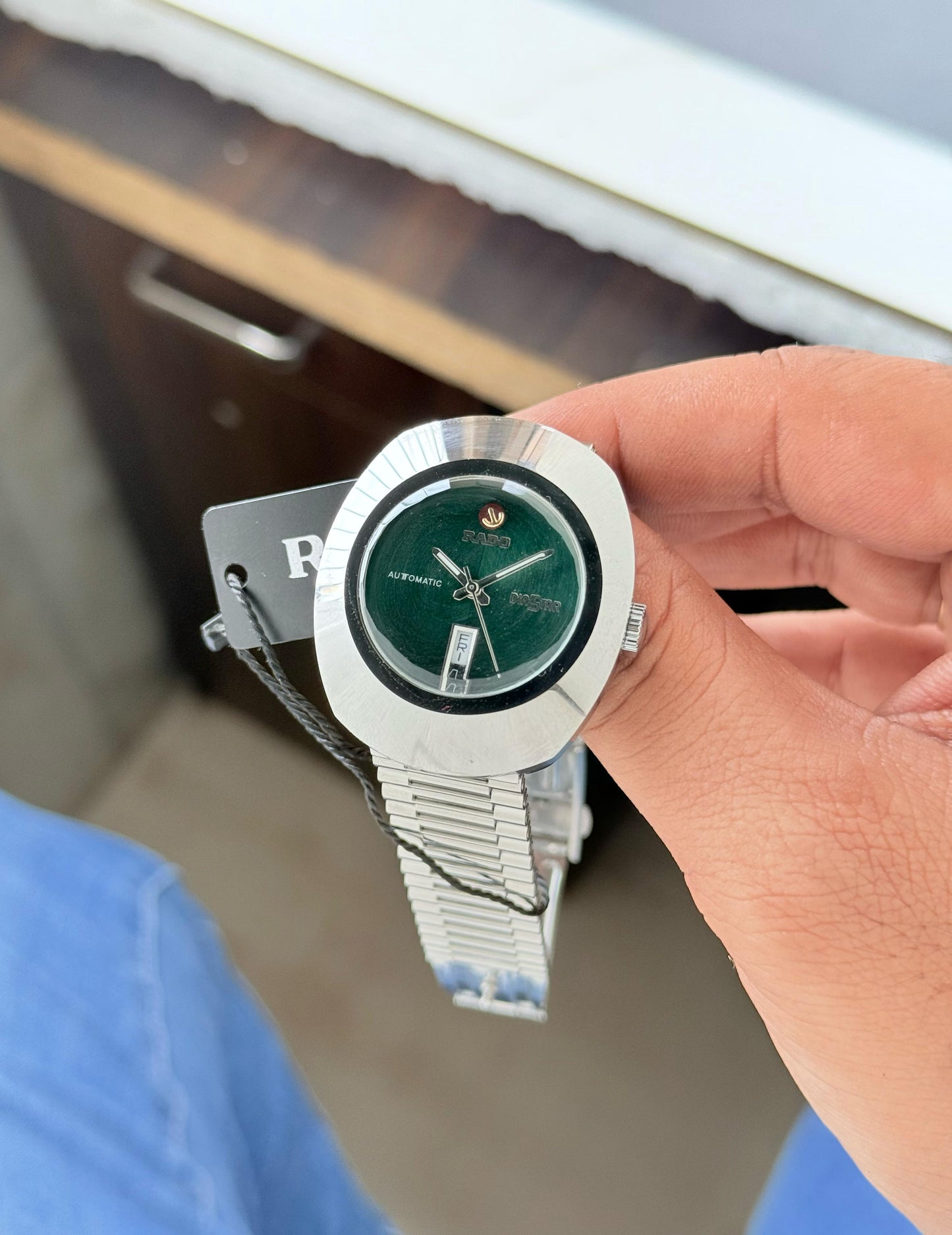 Silver Green Automatic Watch