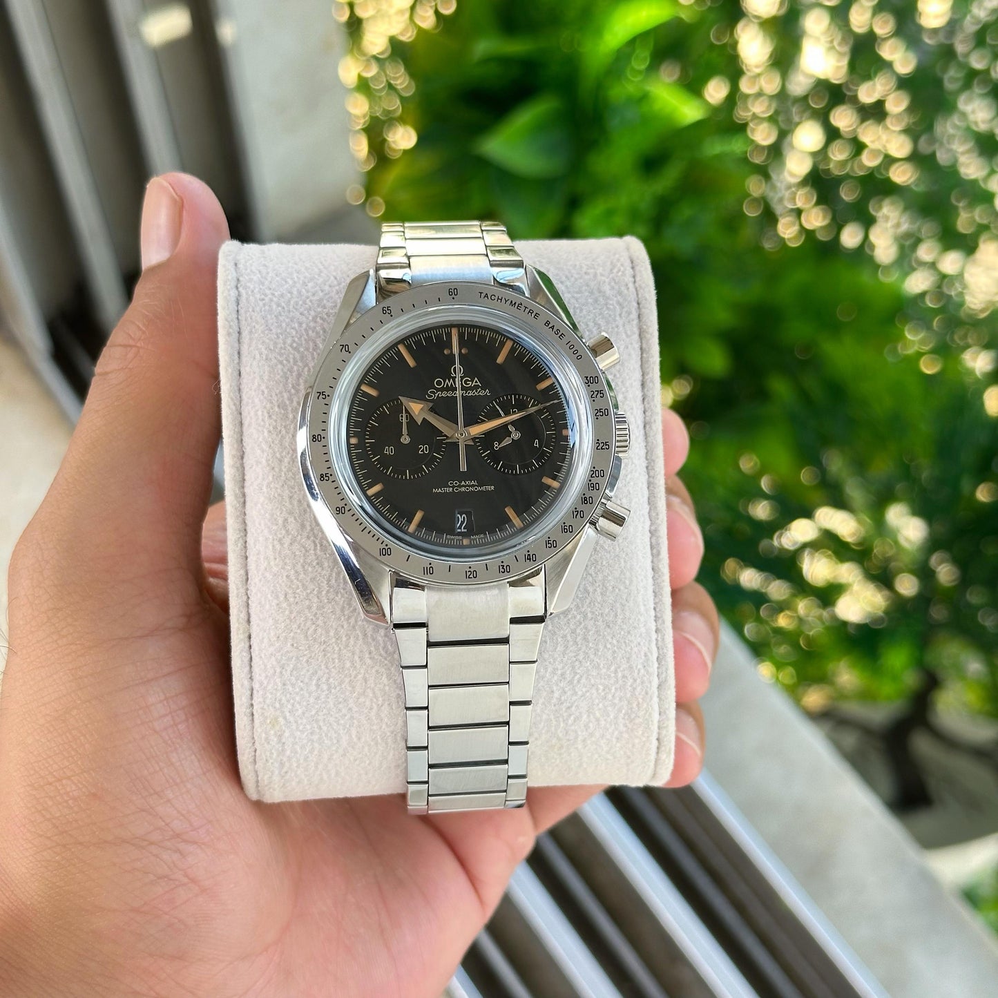 Silver Black Chronograph Watch